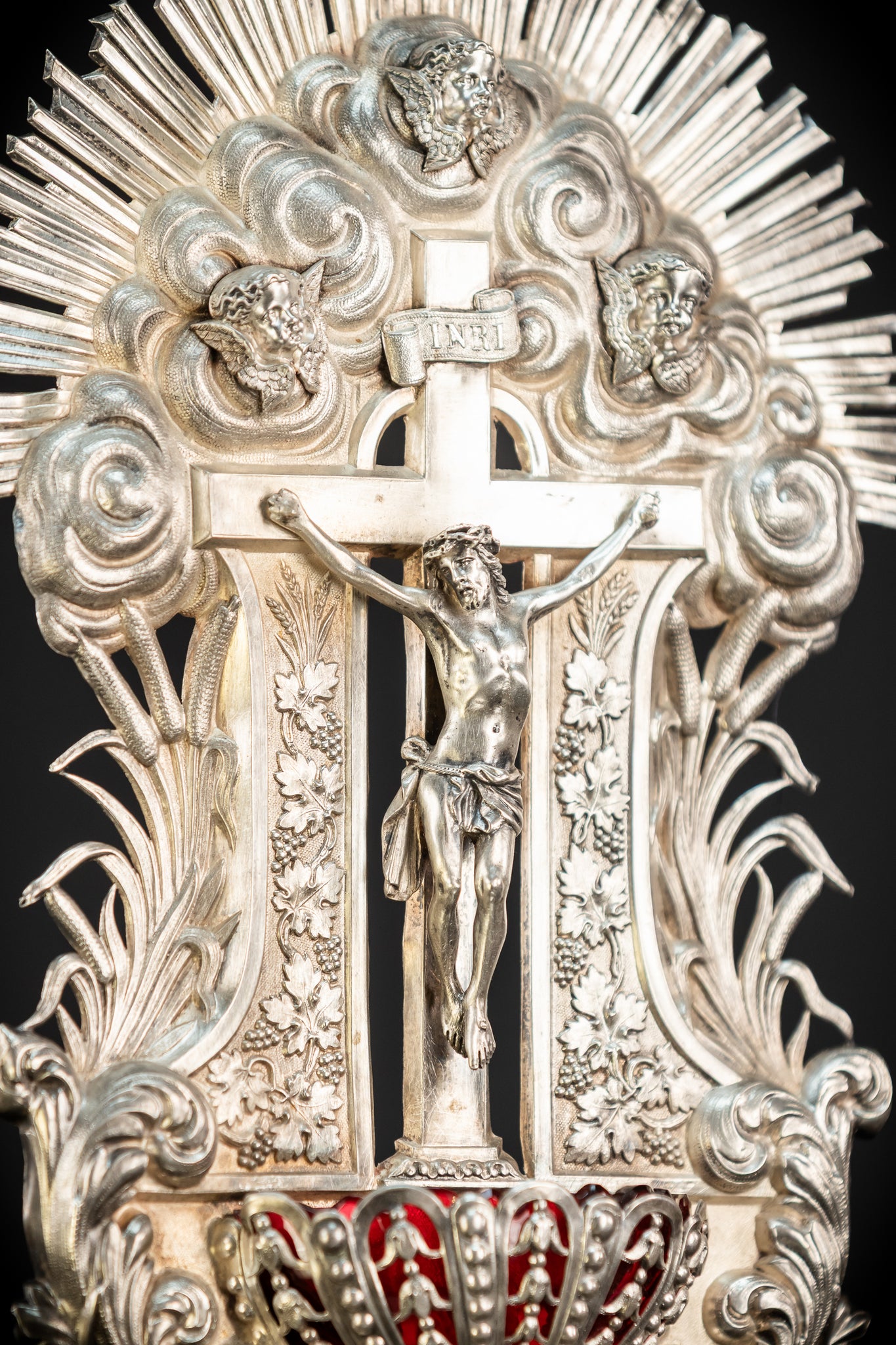 Holy Water Font - Solid Silver | 1800s Antique | 11.8" / 30 cm
