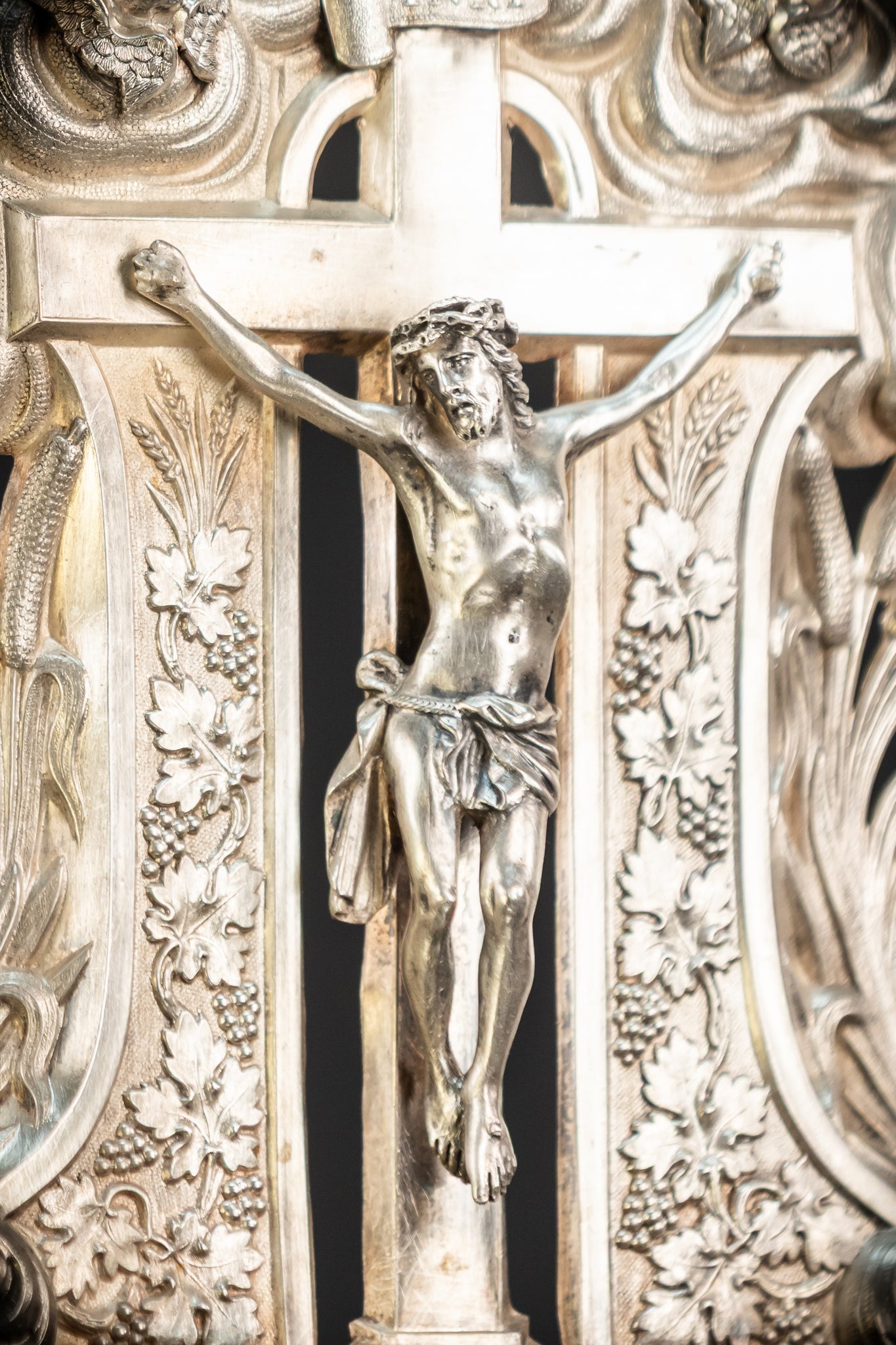 Holy Water Font - Solid Silver | 1800s Antique | 11.8" / 30 cm