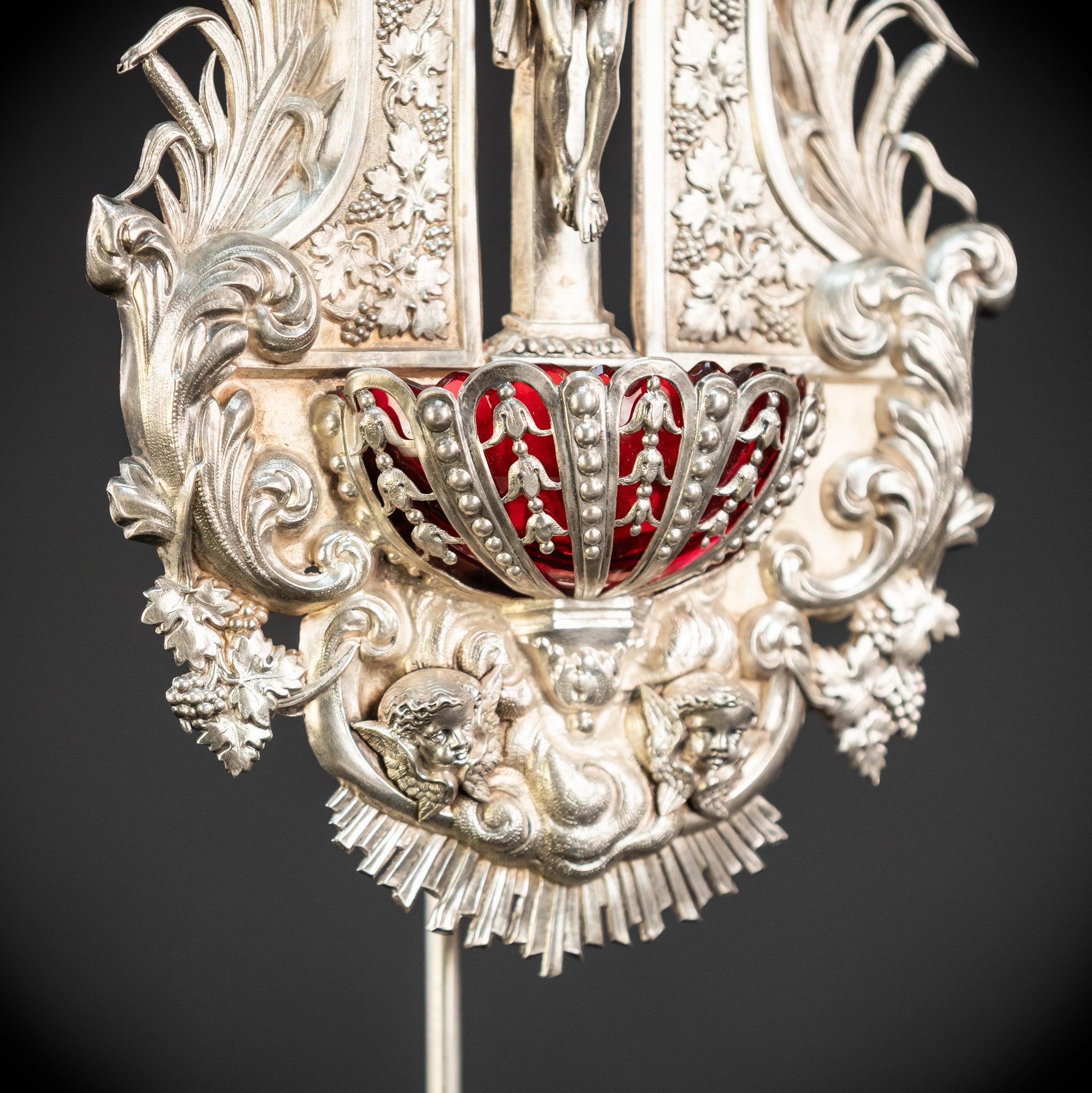 Holy Water Font - Solid Silver | 1800s Antique | 11.8" / 30 cm