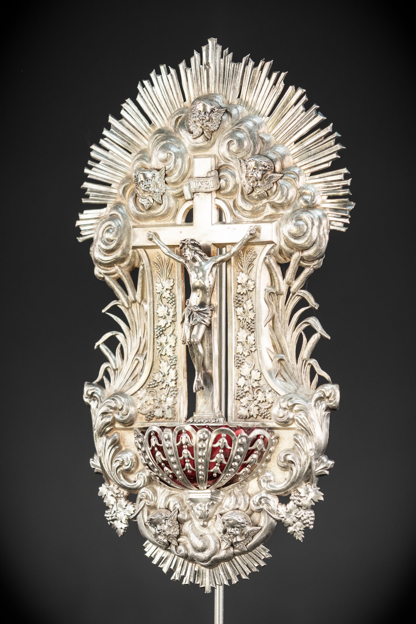 Holy Water Font - Solid Silver | 1800s Antique | 11.8" / 30 cm