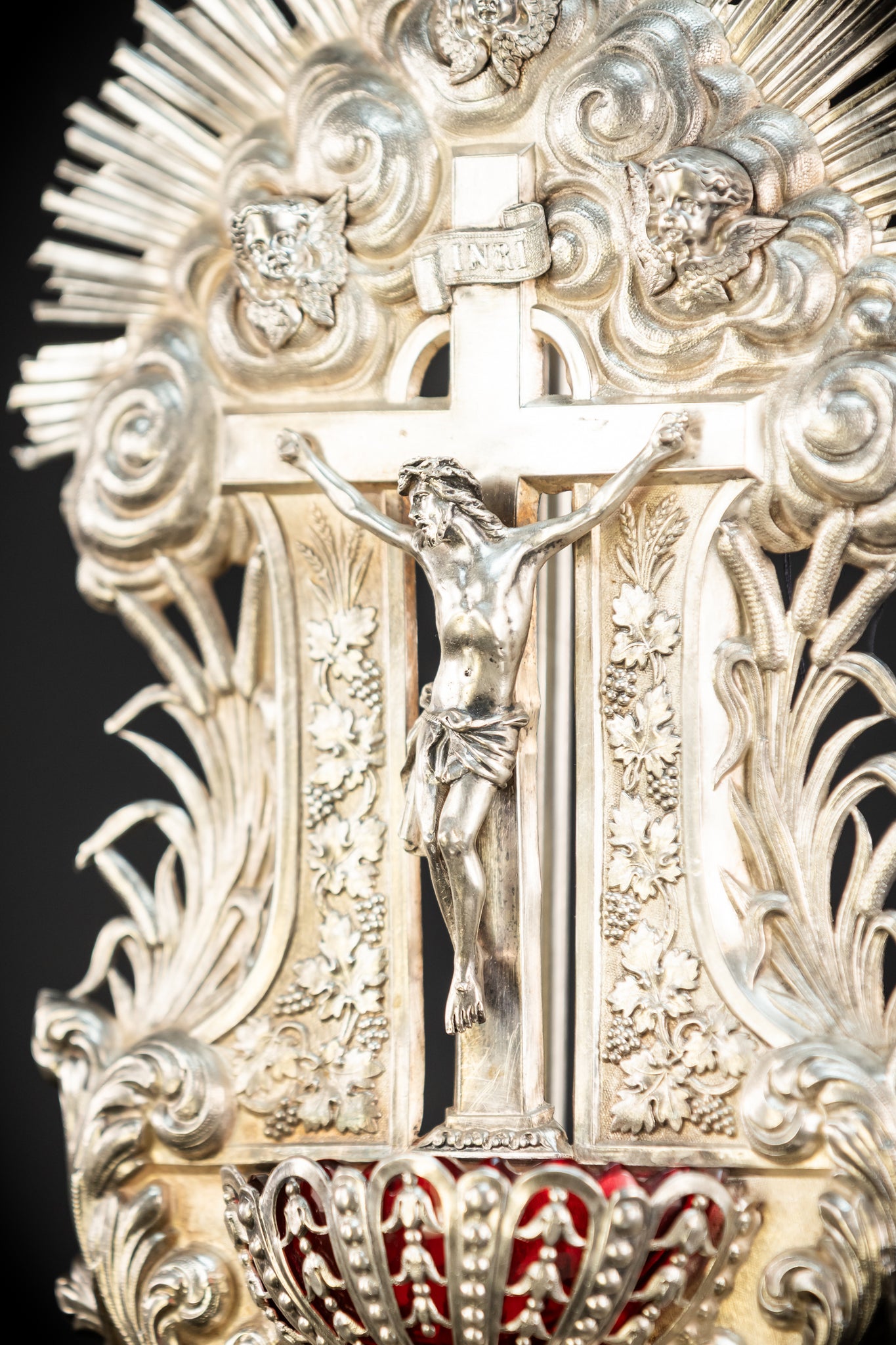 Holy Water Font - Solid Silver | 1800s Antique | 11.8" / 30 cm