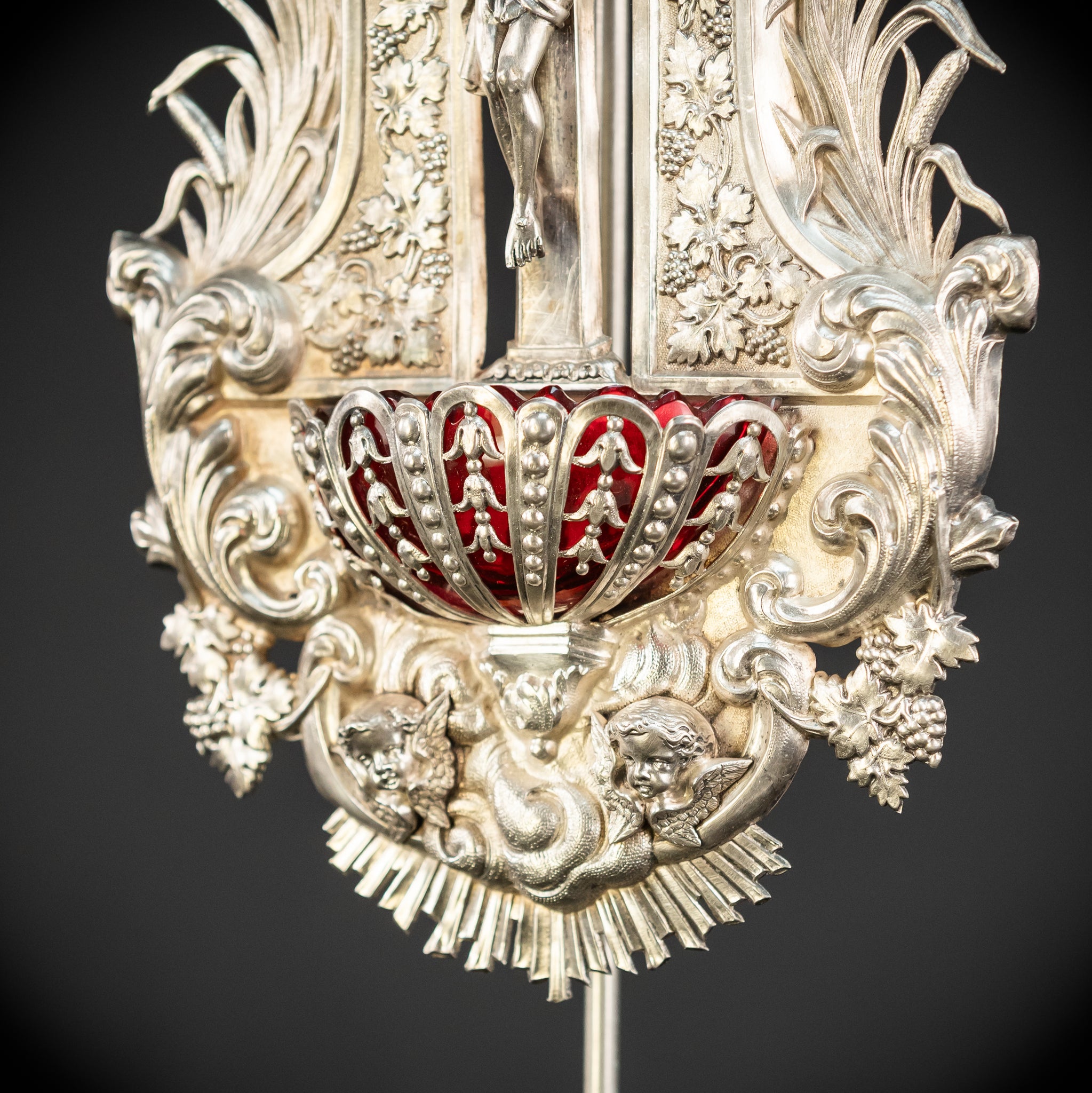 Holy Water Font - Solid Silver | 1800s Antique | 11.8" / 30 cm