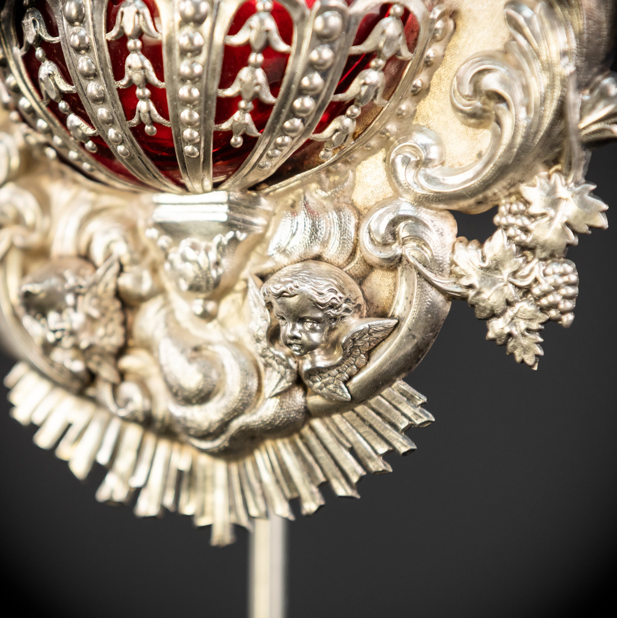 Holy Water Font - Solid Silver | 1800s Antique | 11.8" / 30 cm