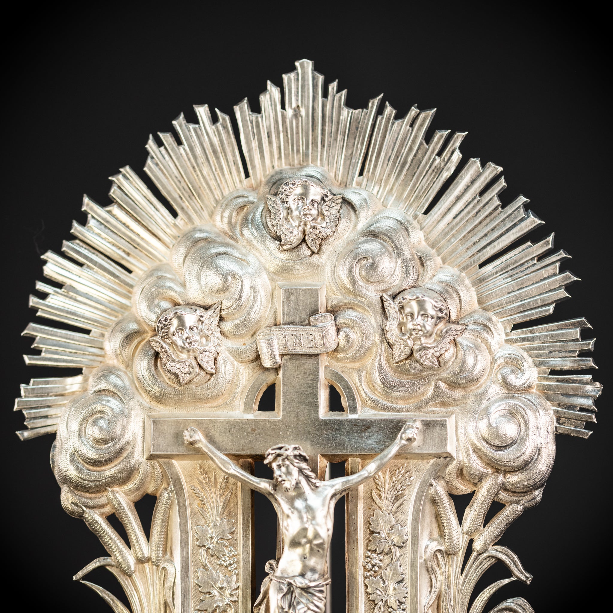 Holy Water Font - Solid Silver | 1800s Antique | 11.8" / 30 cm