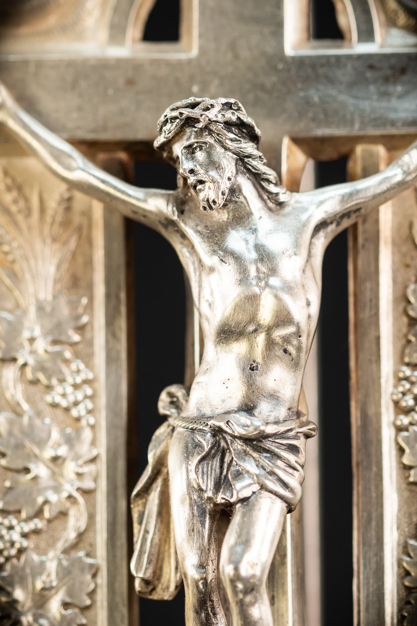 Holy Water Font - Solid Silver | 1800s Antique | 11.8" / 30 cm