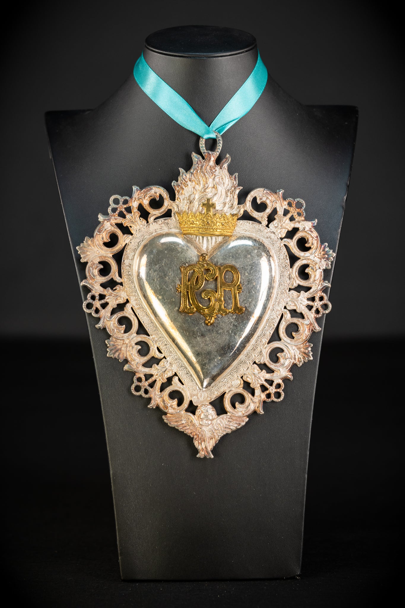 9.3" Solid Silver Votive Heart | 1800s  For Grace Received