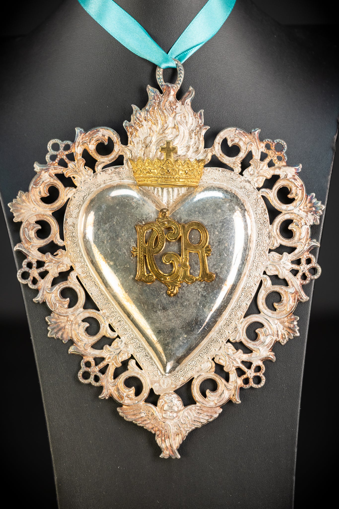 9.3" Solid Silver Votive Heart | 1800s  For Grace Received