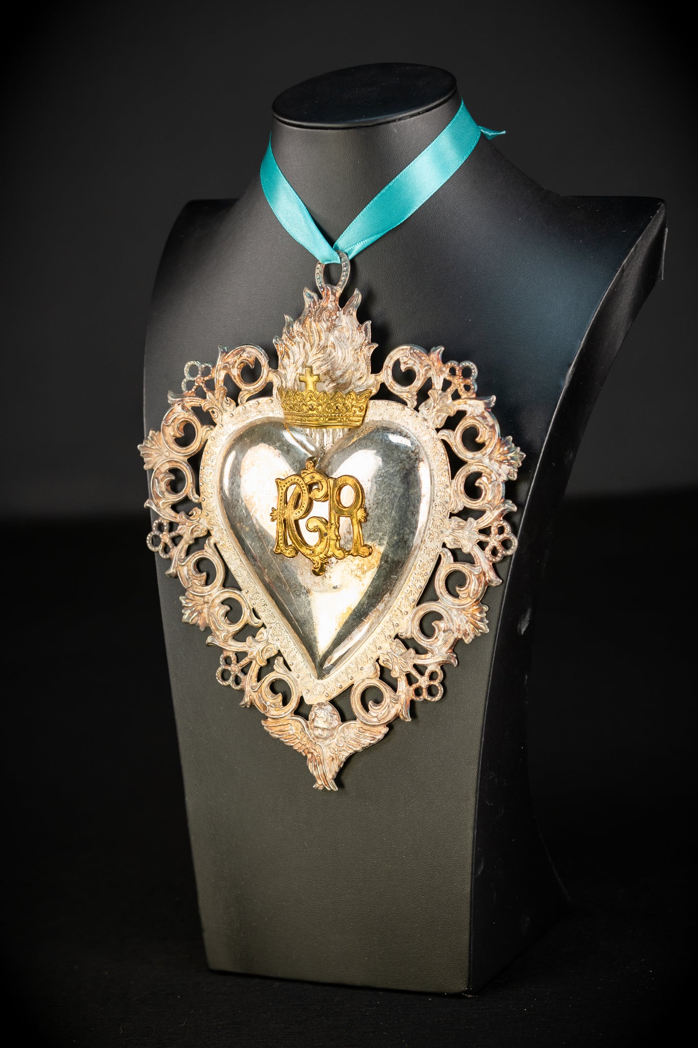 9.3" Solid Silver Votive Heart | 1800s  For Grace Received