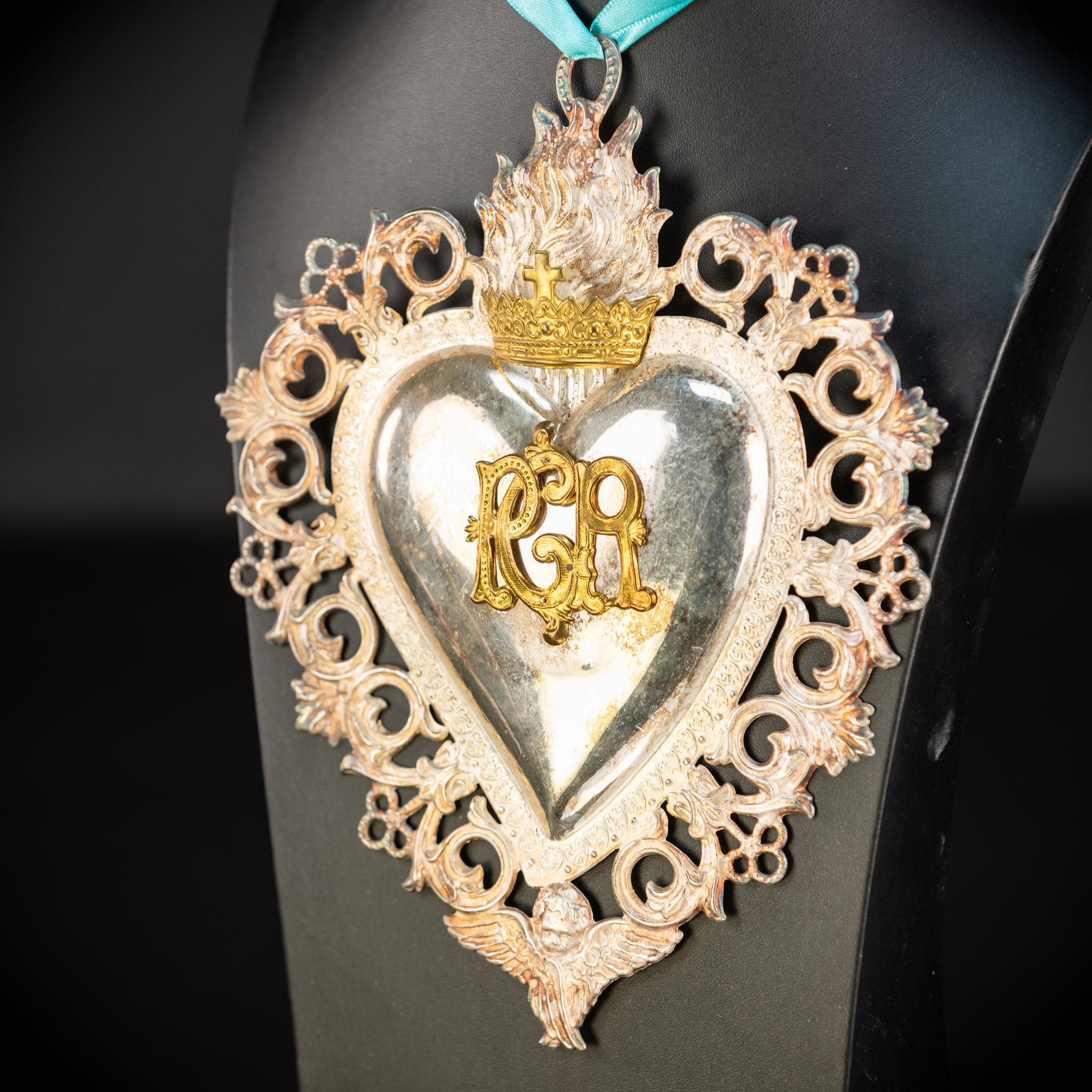 9.3" Solid Silver Votive Heart | 1800s  For Grace Received