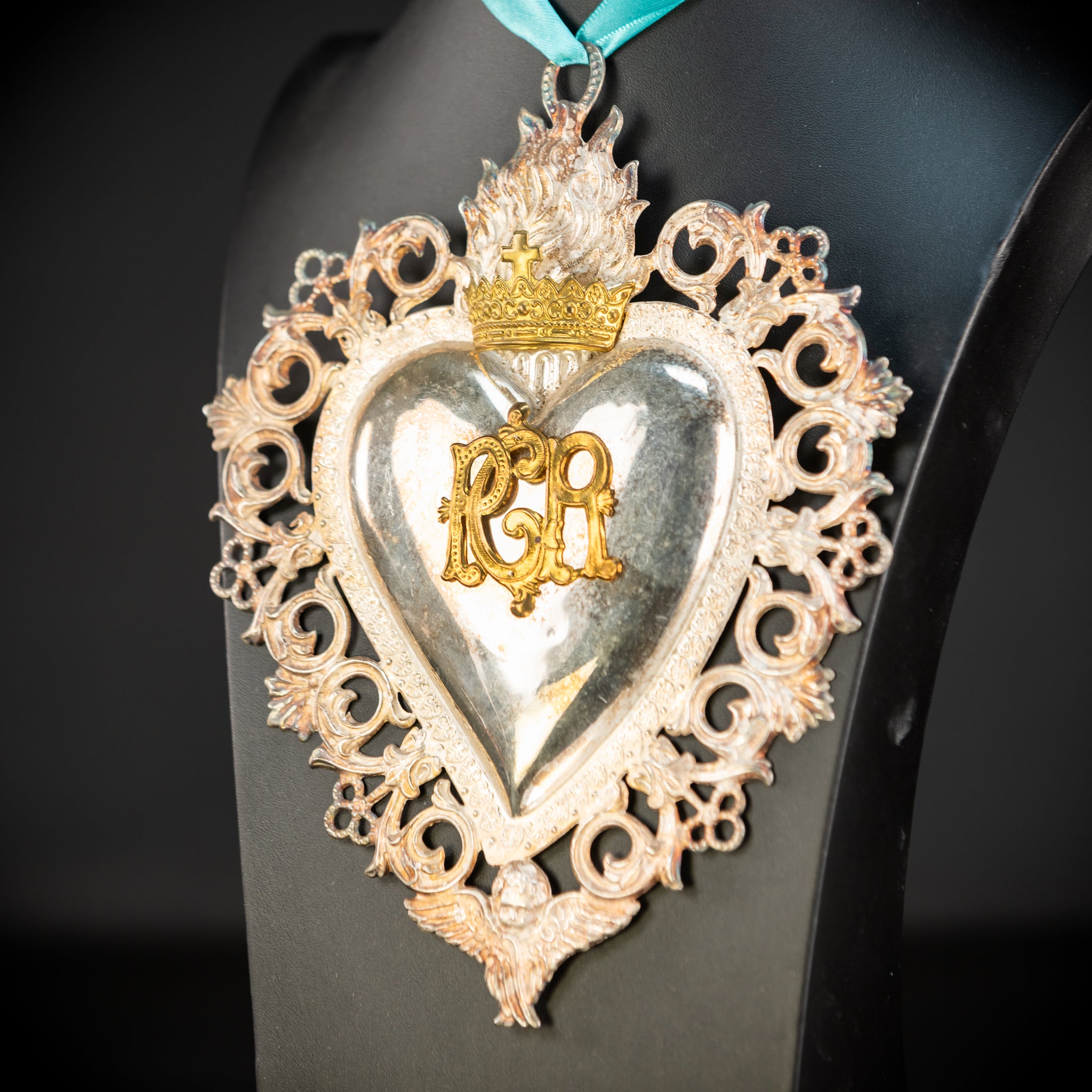 9.3" Solid Silver Votive Heart | 1800s  For Grace Received