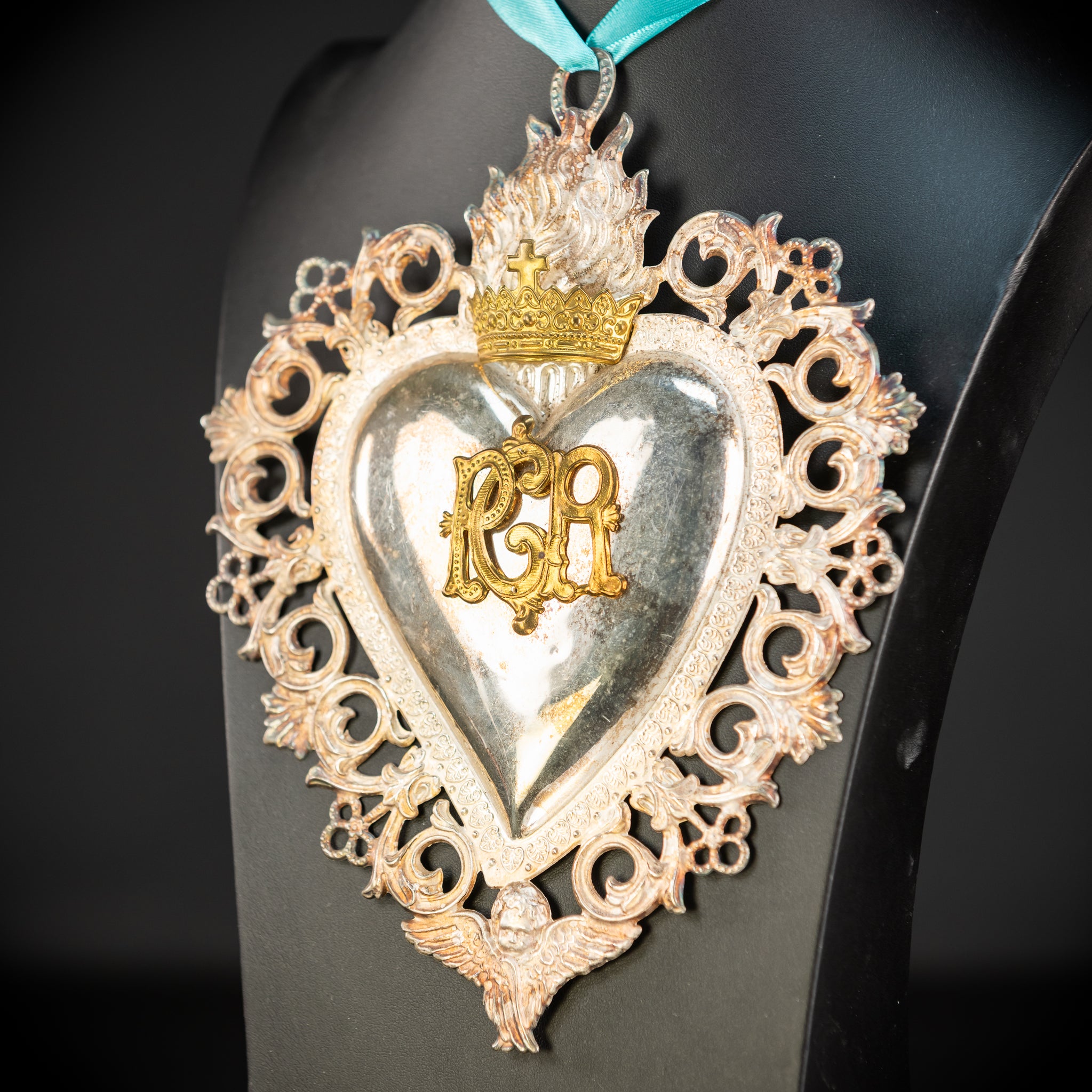 9.3" Solid Silver Votive Heart | 1800s  For Grace Received