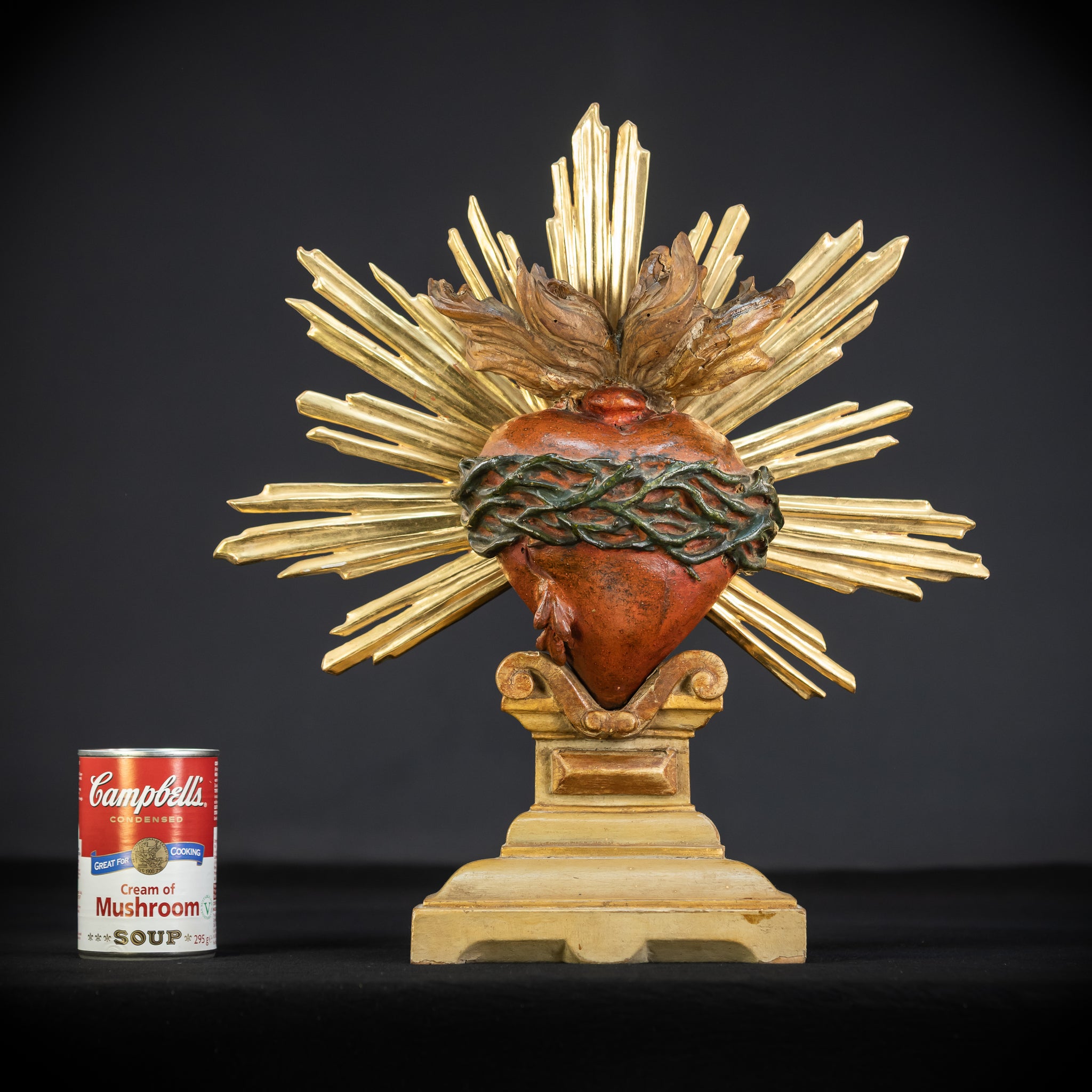 Sacred Heart of Jesus Wood Carving | 1700s Antique