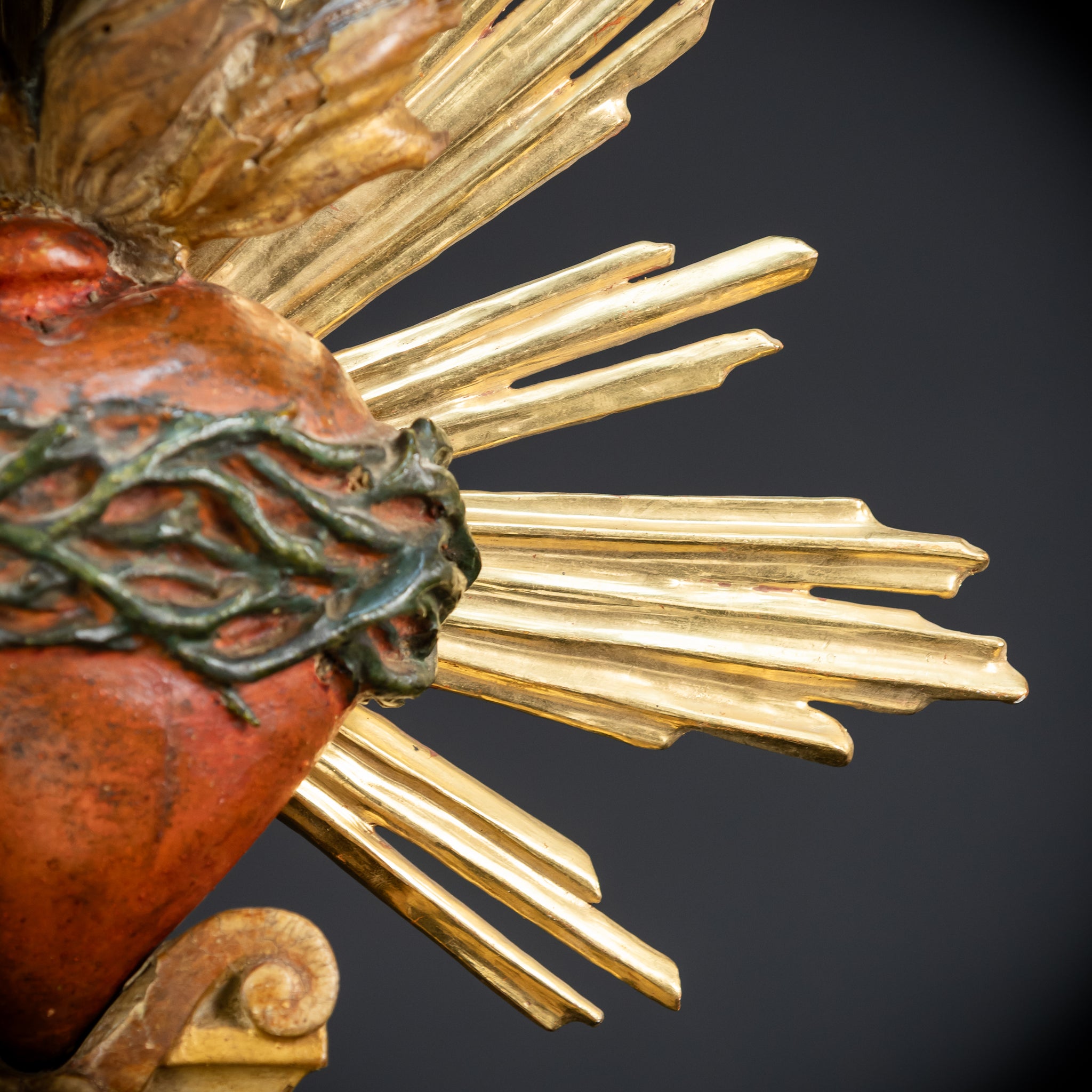 Sacred Heart of Jesus Wood Carving | 1700s Antique