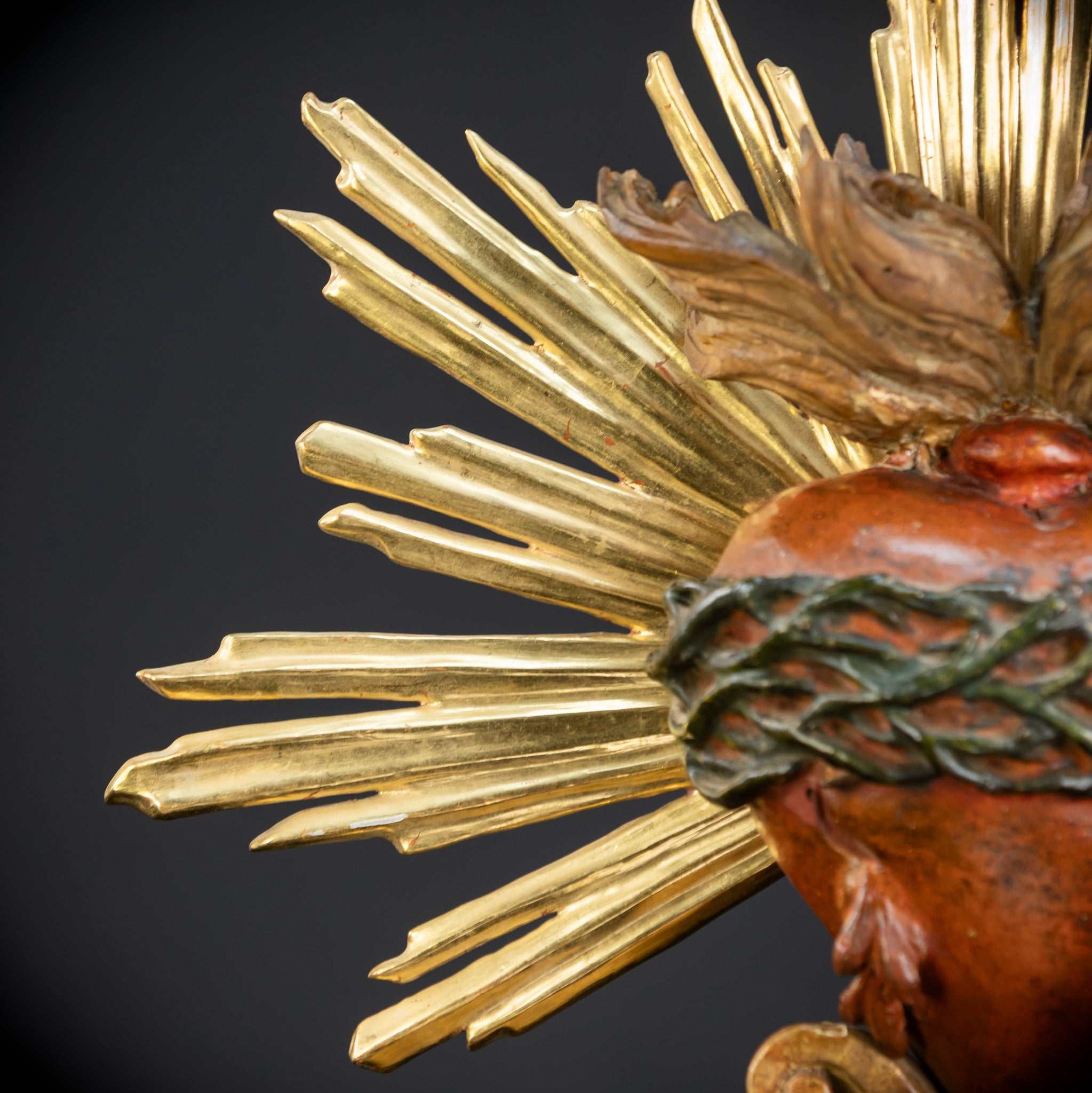 Sacred Heart of Jesus Wood Carving | 1700s Antique