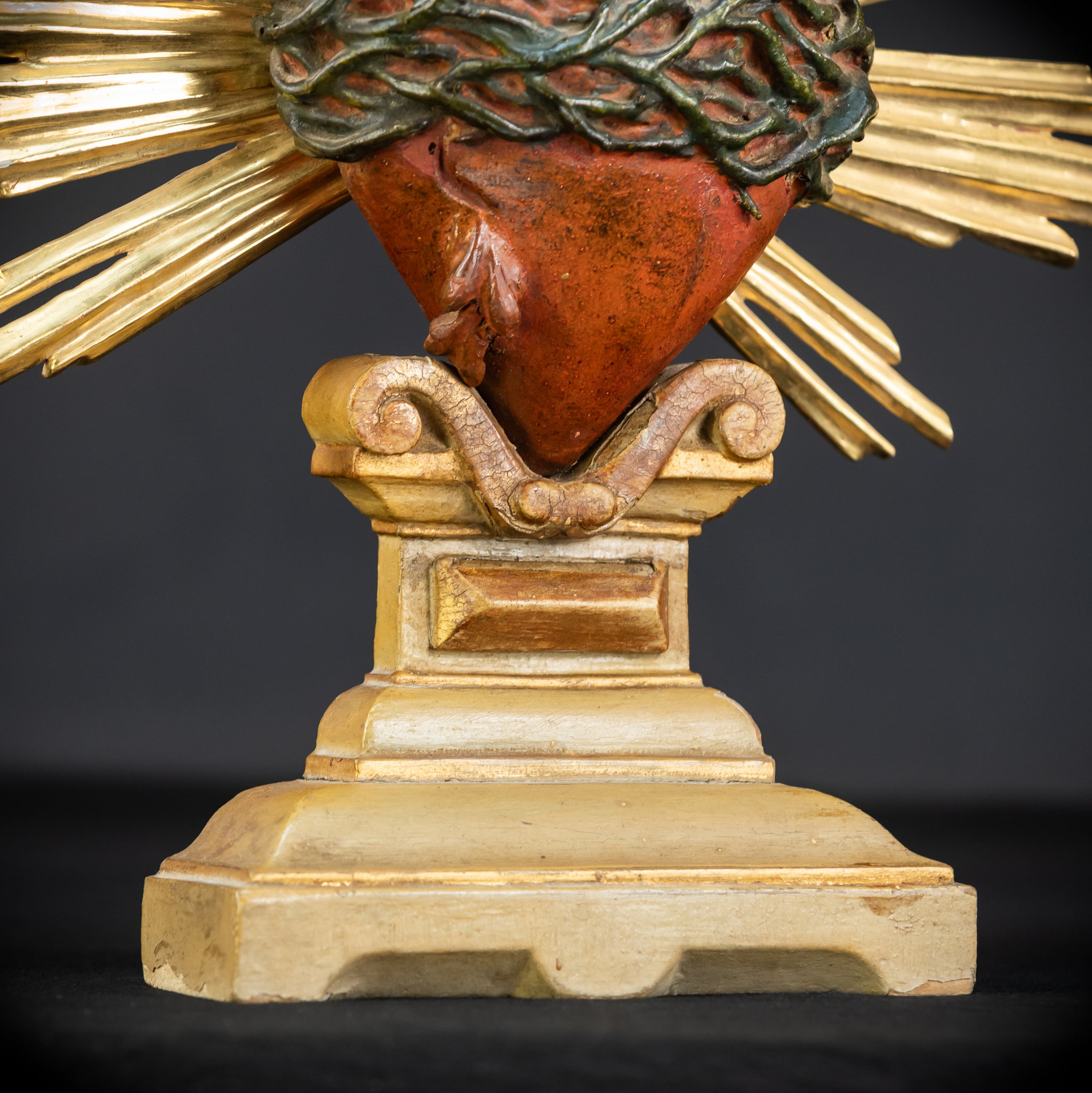 Sacred Heart of Jesus Wood Carving | 1700s Antique