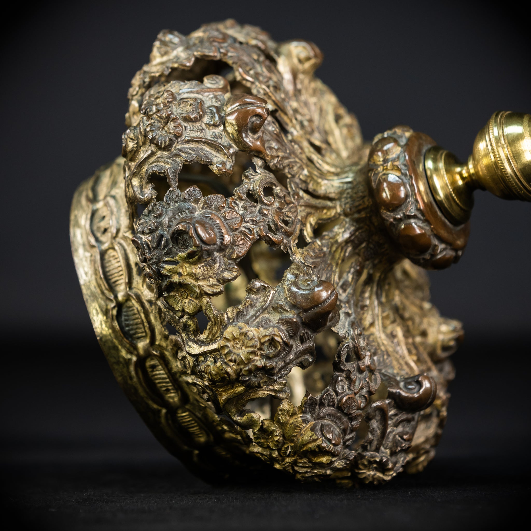 Head Crown Brass Madonna | Antique 1700s | 7.9”