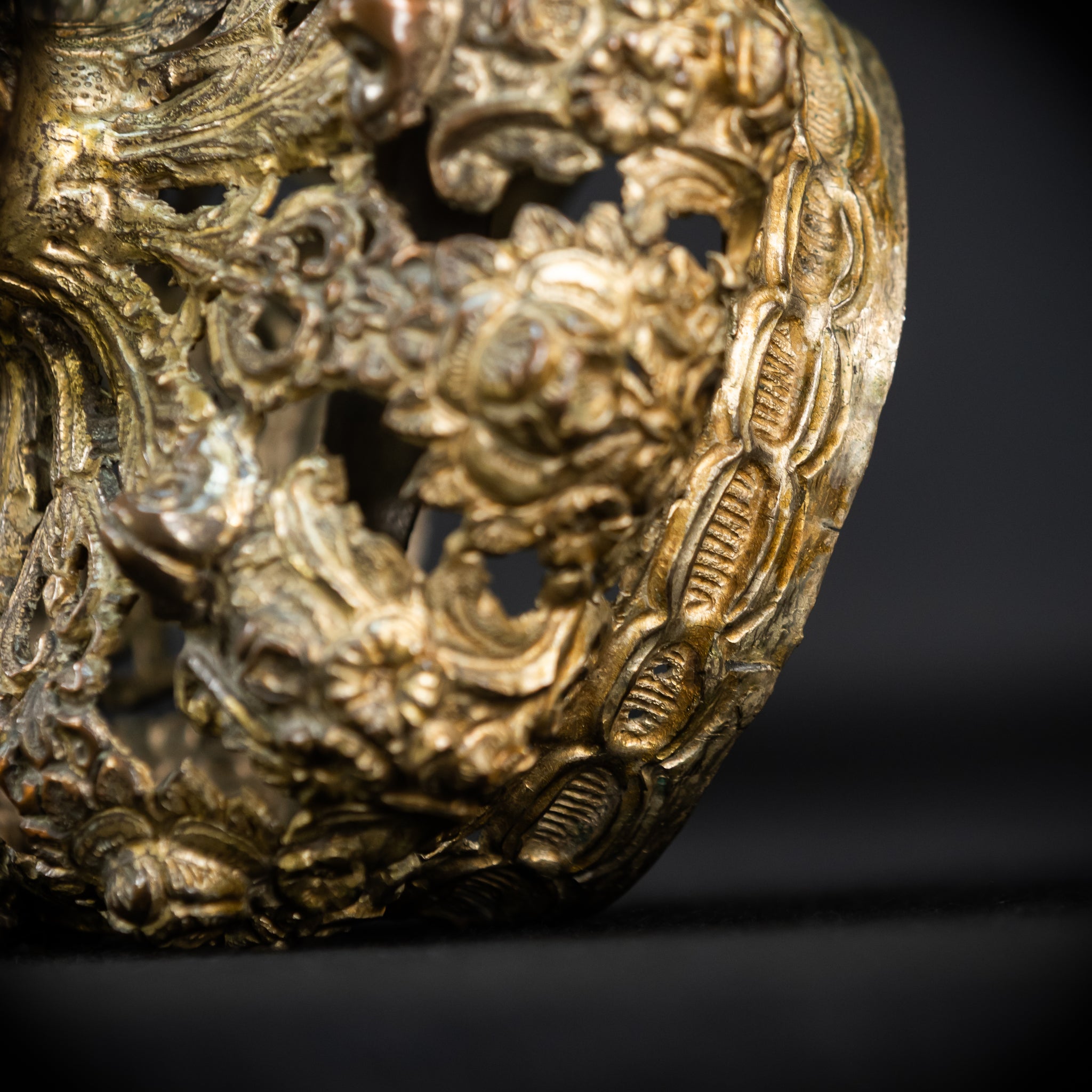 Head Crown Brass Madonna | Antique 1700s | 7.9”