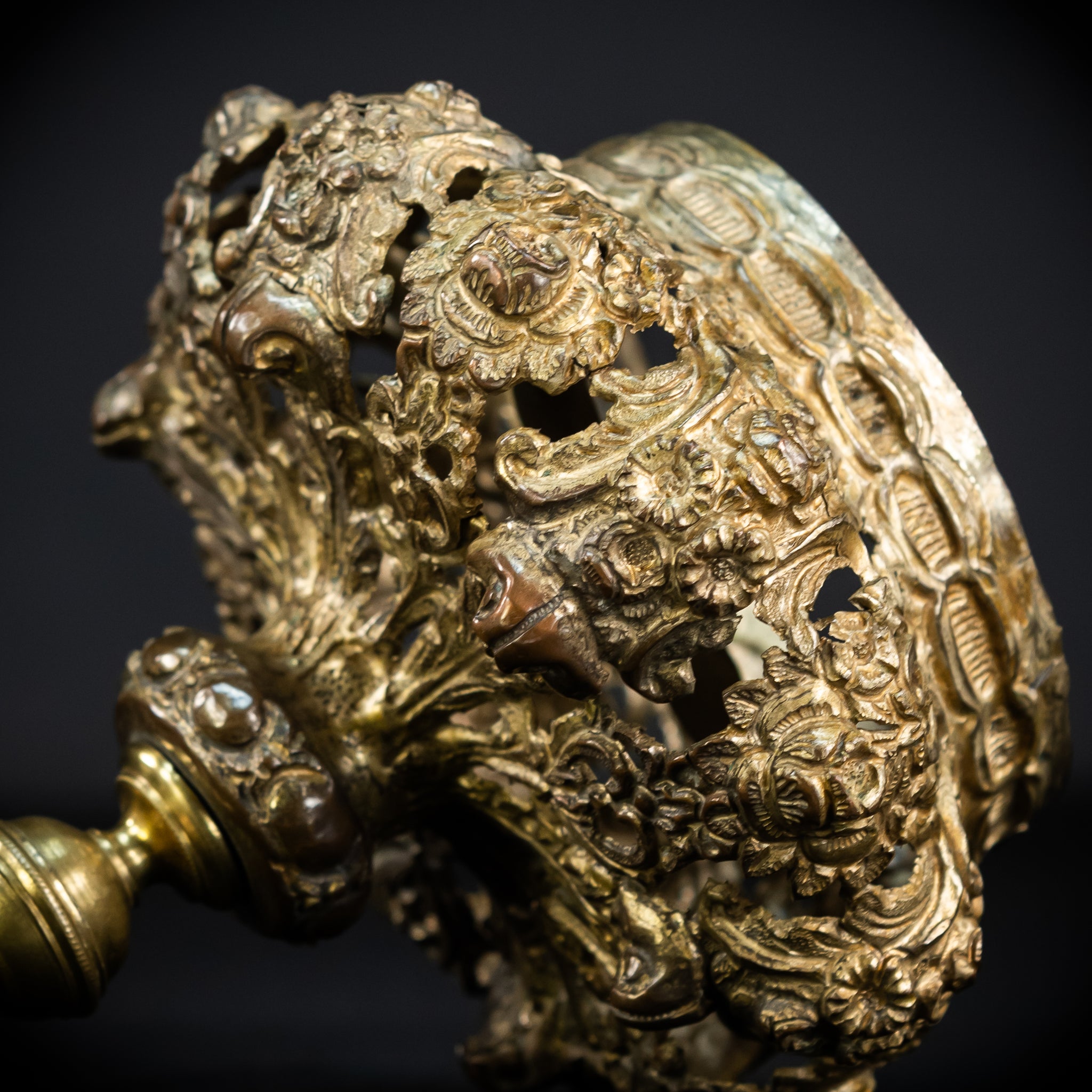 Head Crown Brass Madonna | Antique 1700s | 7.9”