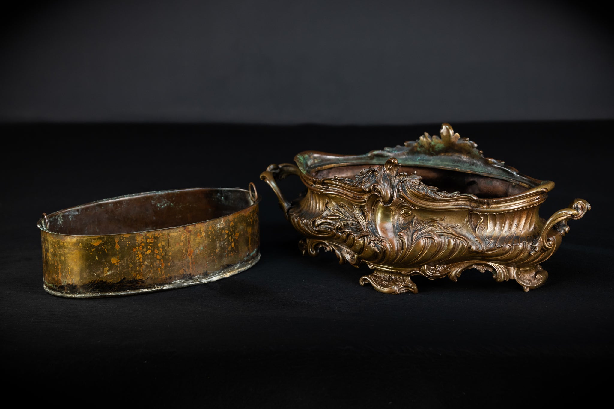 Jardiniere Bronze Antique | French 1800s | 17.7”