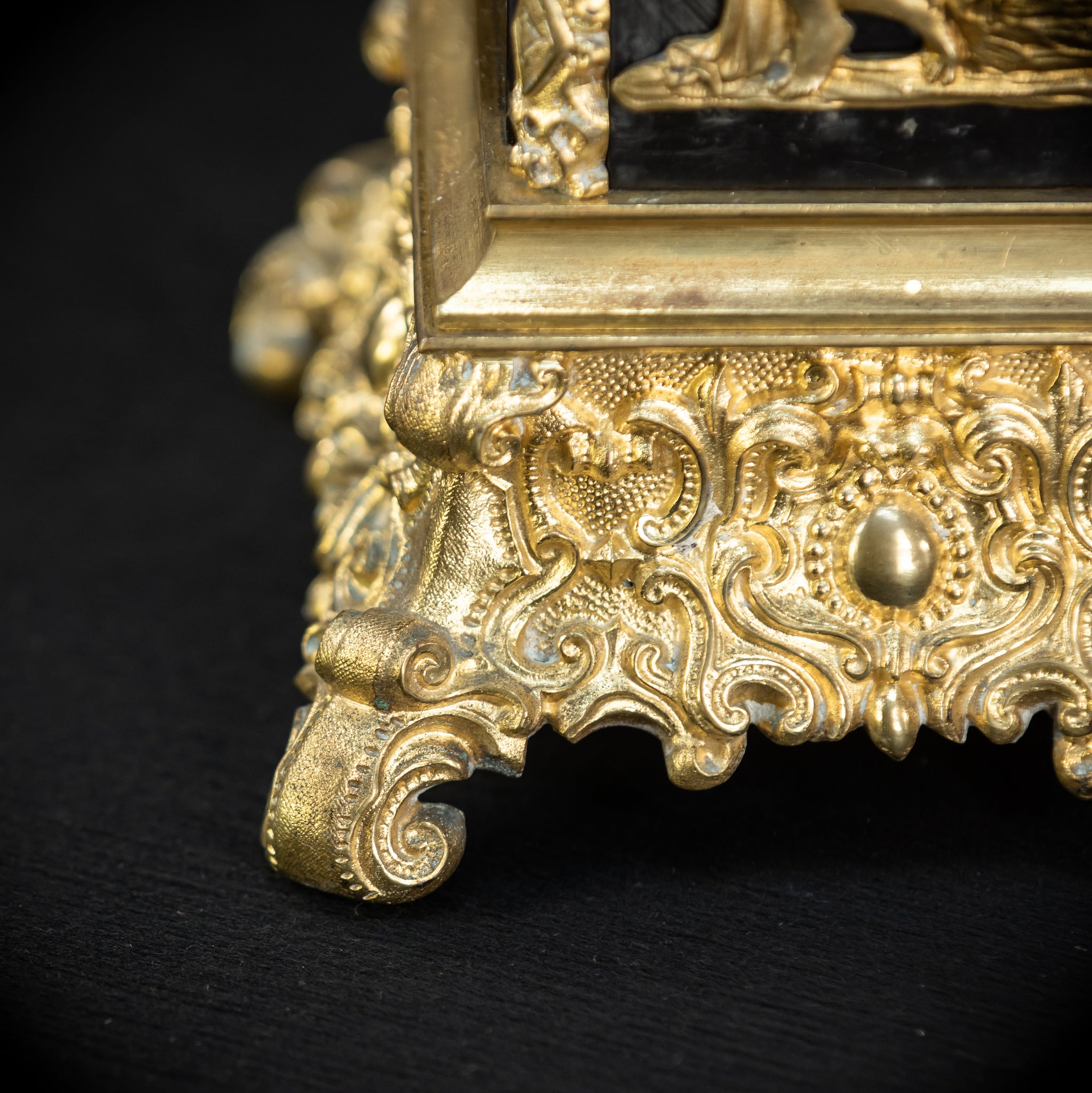 Pair of Urns Gilded Bronze & Marble | 1700s | 11.8”