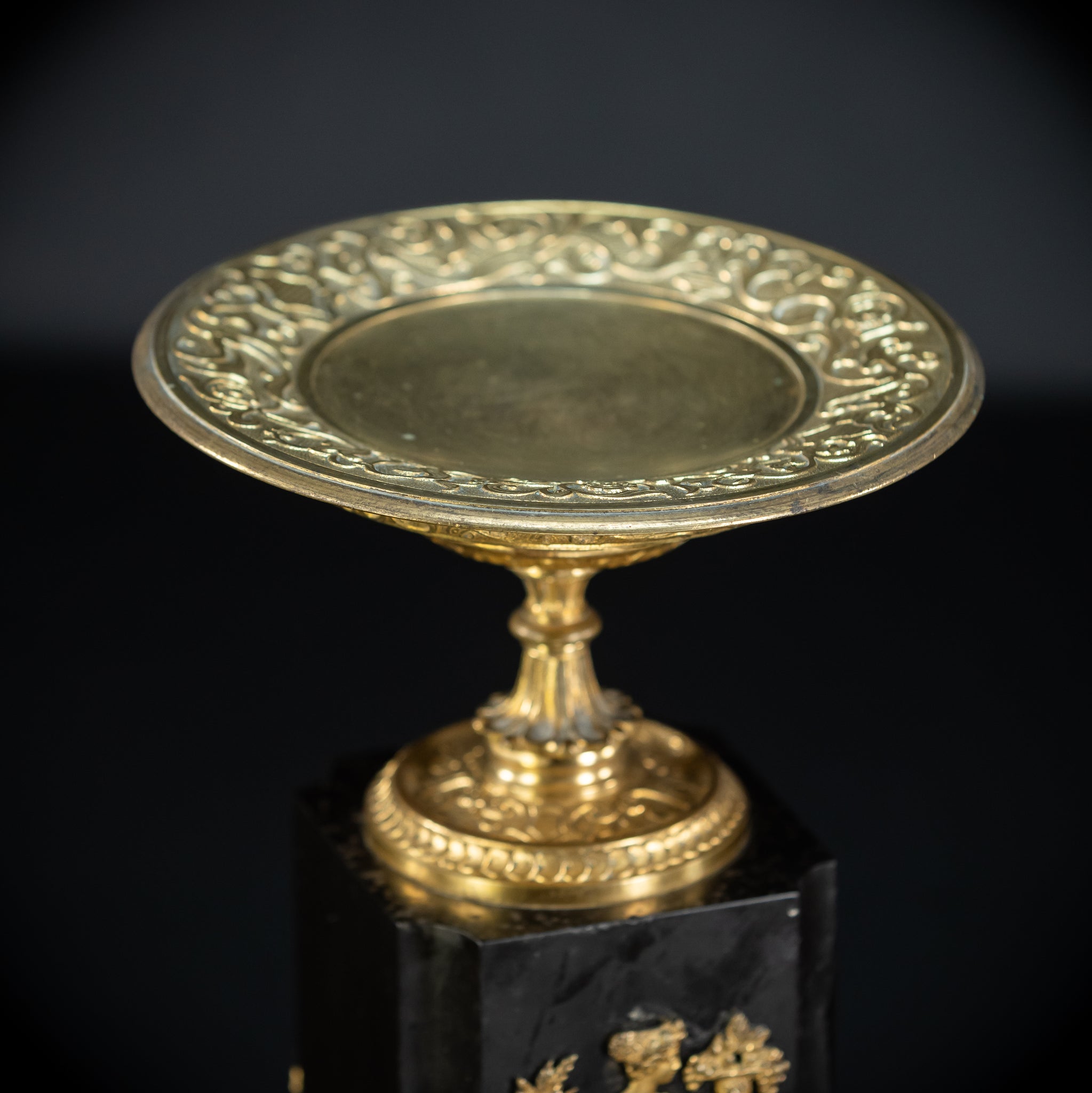 Pair of Urns Gilded Bronze & Marble | 1700s | 11.8”