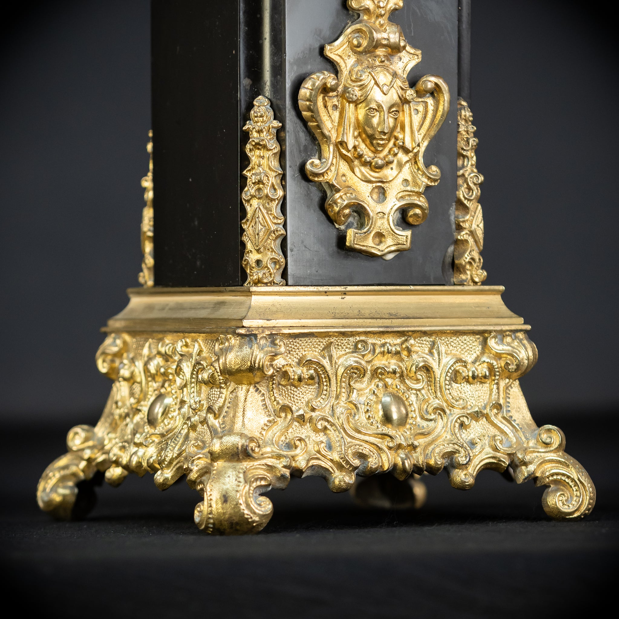 Pair of Urns Gilded Bronze & Marble | 1700s | 11.8”
