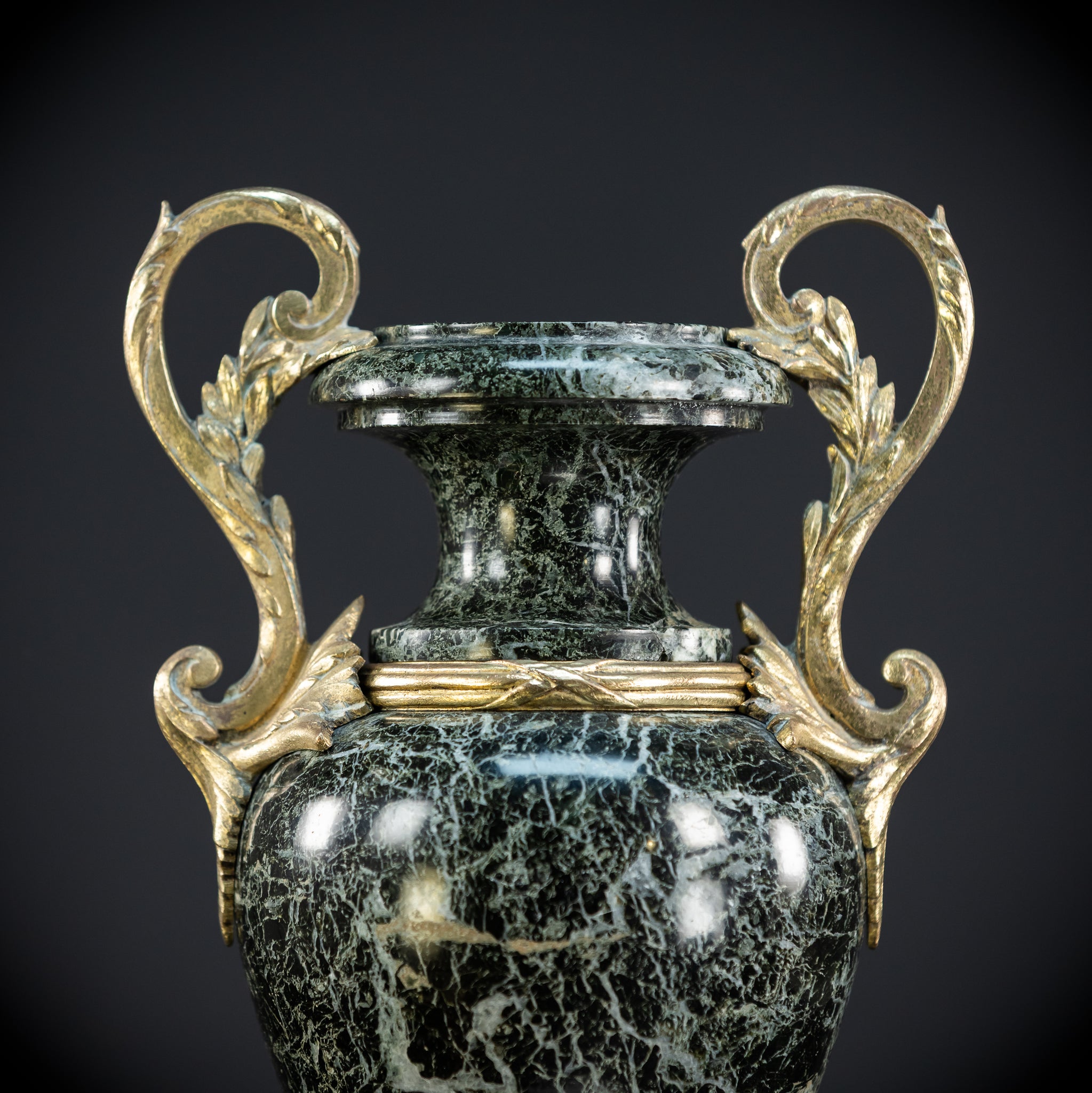 Pair of Urns | 2 French 1800s Marble  | 15.8"