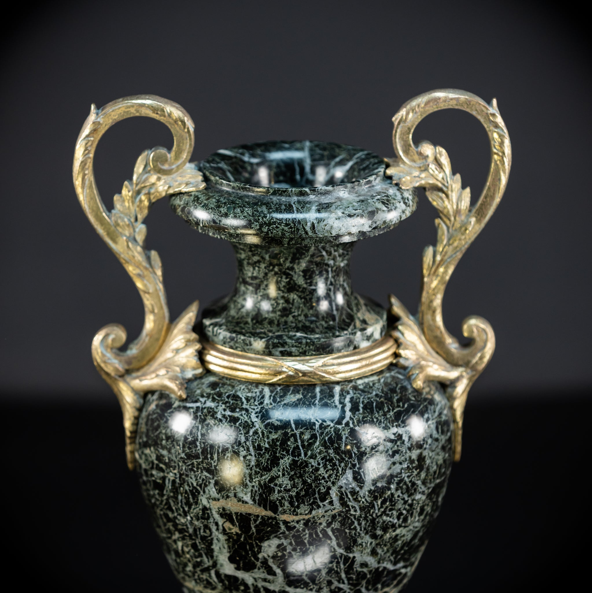 Pair of Urns | 2 French 1800s Marble  | 15.8"
