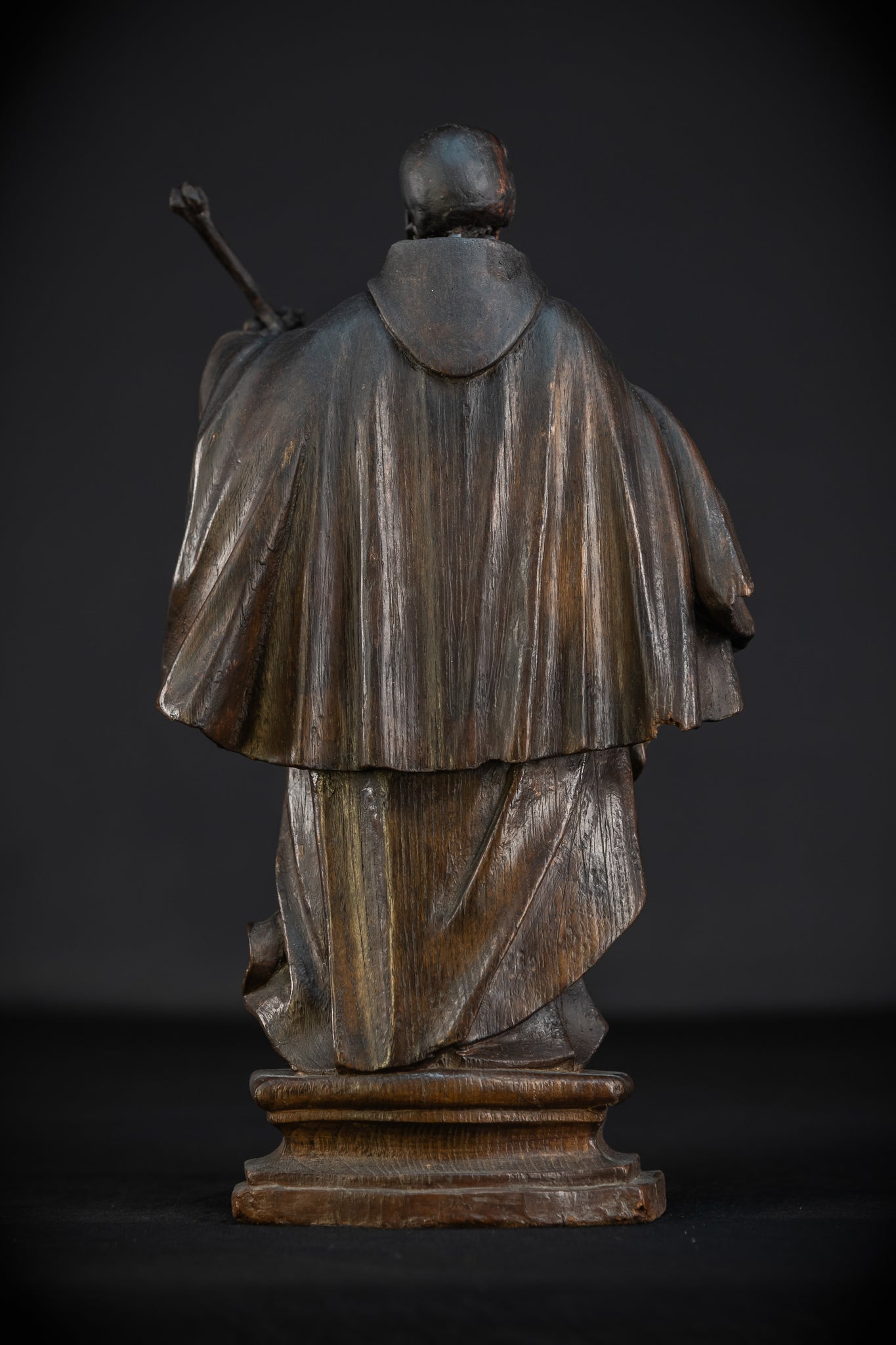 Memento Mori Wooden Sculpture | Franciscan Friar 1700s | 13.6”