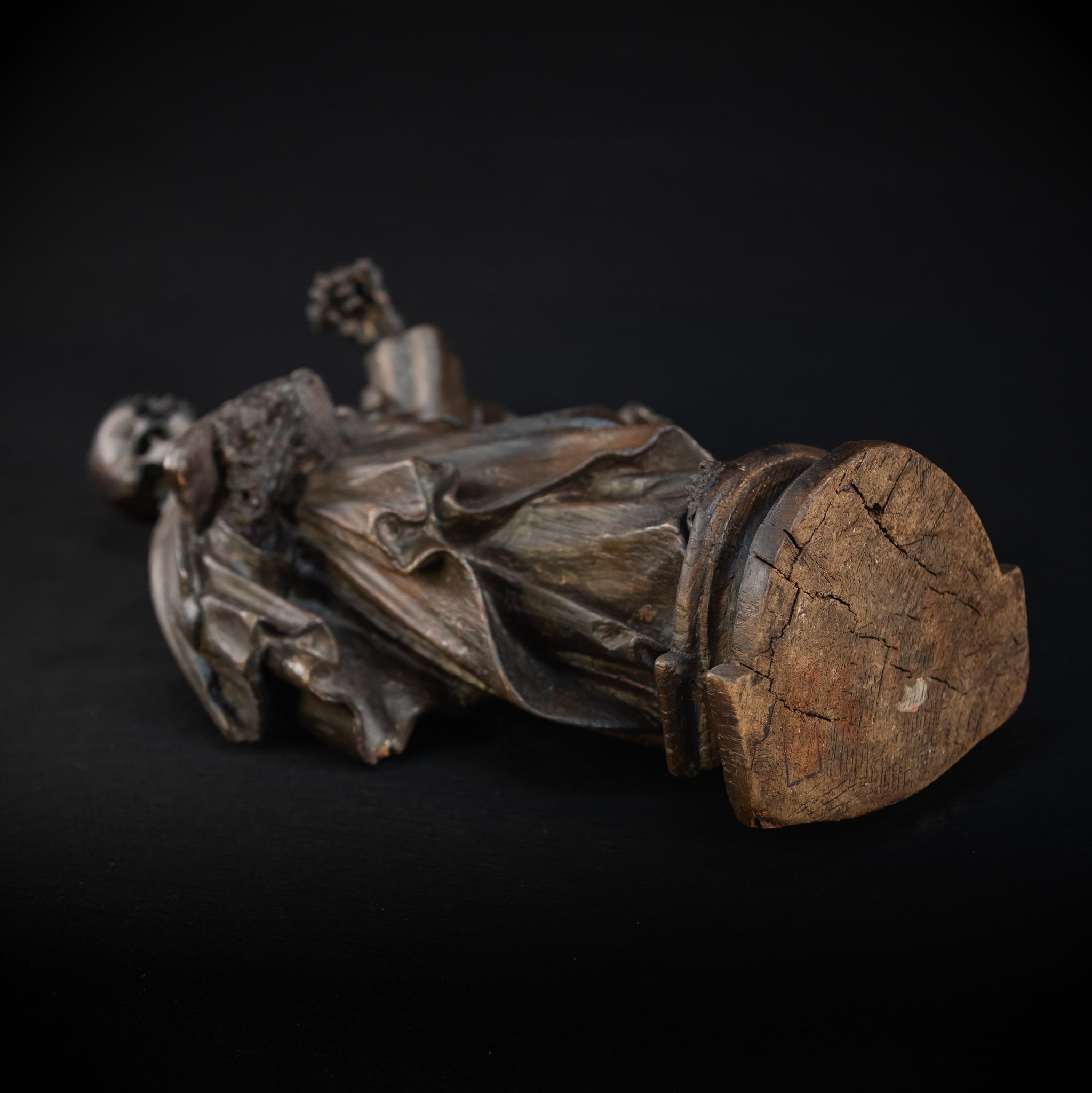 Memento Mori Wooden Sculpture | Franciscan Friar 1700s | 13.6”