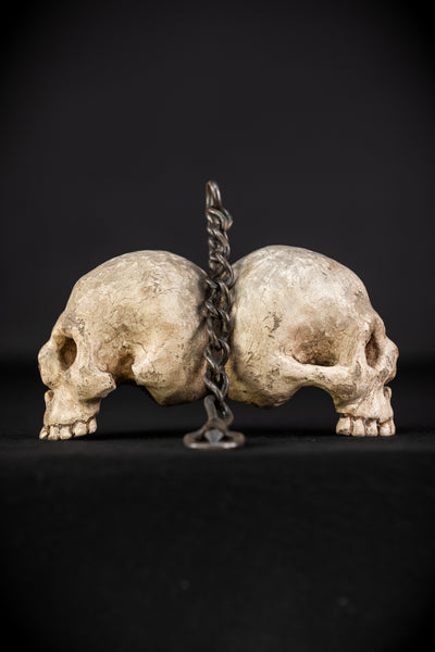 Memento Mori Wood Carving with Chain | Italian 1700s Antique