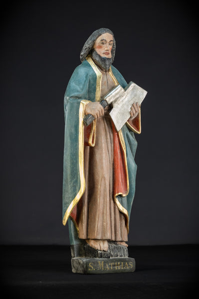 RARE Gothic Saint Matthias Statue | 1500s | 24.2”