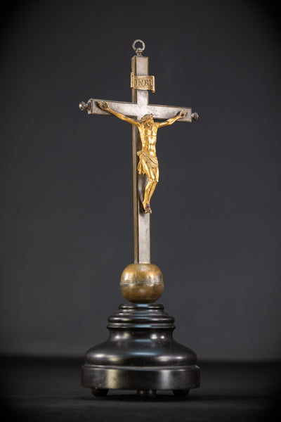 Reliquary Crucifix Bronze | Italian 1600s Antique | 17.3"