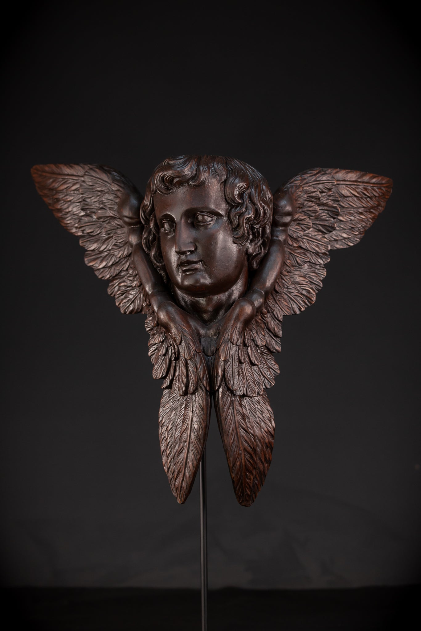 Angel Sculpture B | 1700s Wooden 18.1"