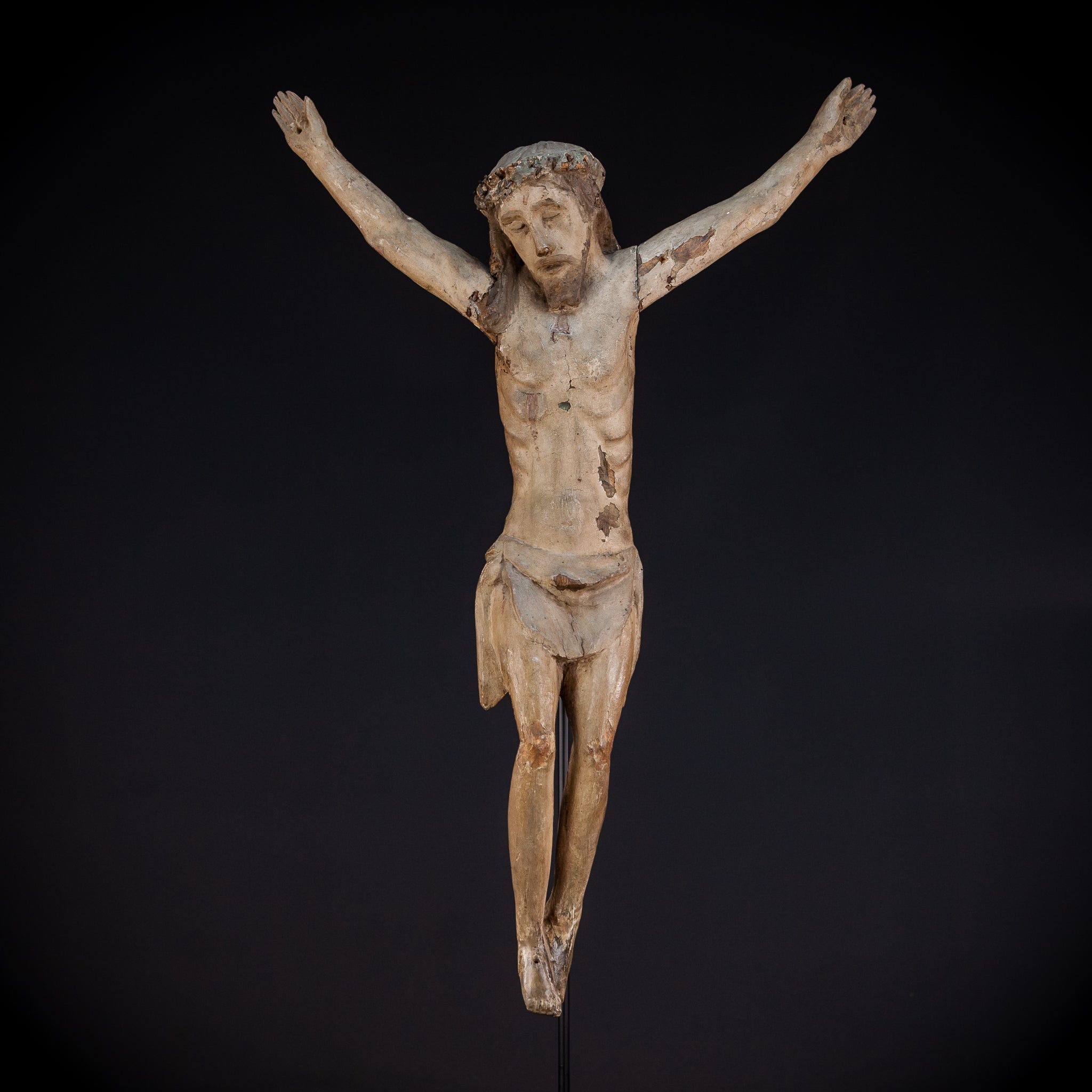 Corpus Christi Wooden Sculpture | 1800s Antique 28" / 71 cm