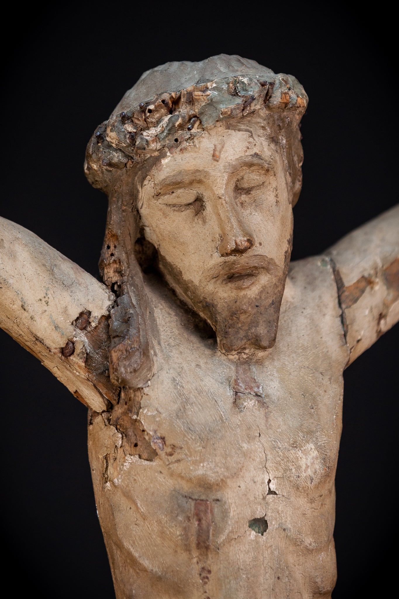 Corpus Christi Wooden Sculpture | 1800s Antique 28" / 71 cm