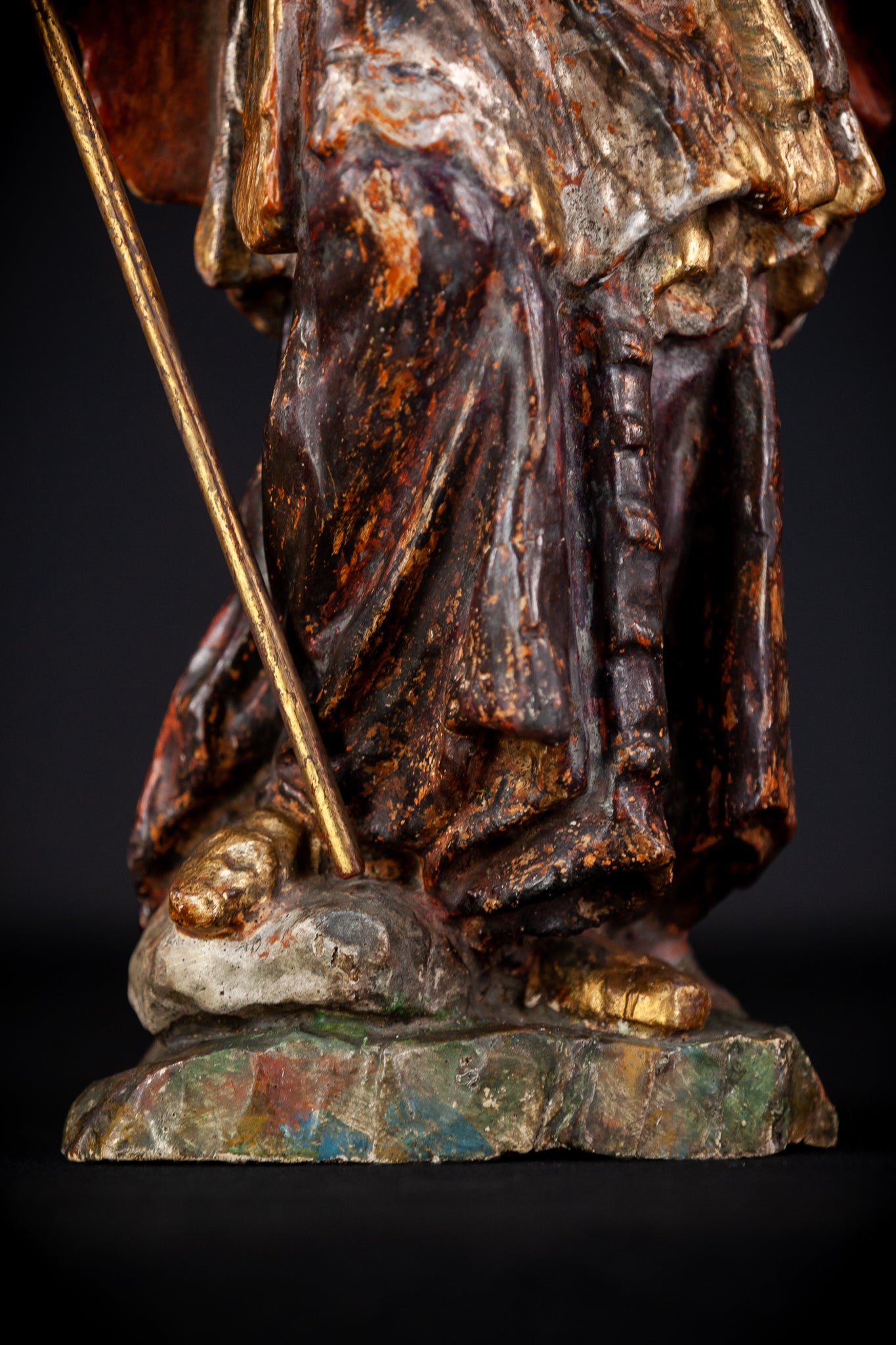 St Francis Xavier Wooden Sculpture | 1700s Antique 18.1” / 46 cm