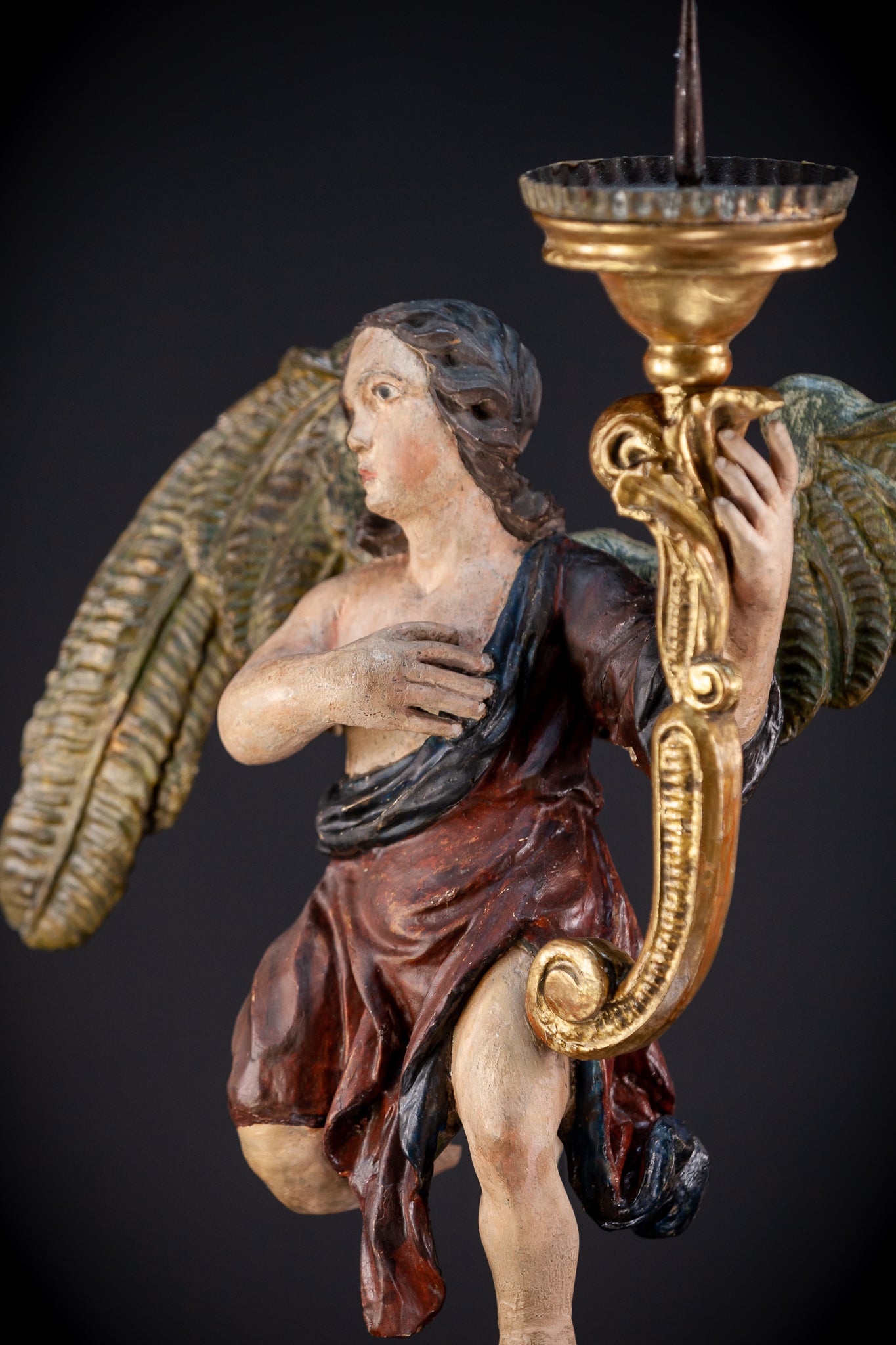 Angel Sculpture | Baroque 1700s | 18.9" / 48 cm