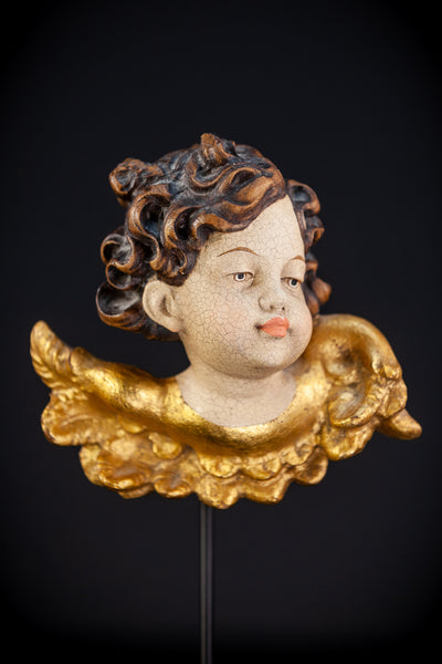 Angel Wood Carving Sculpture | Vintage 6" / 15 cm