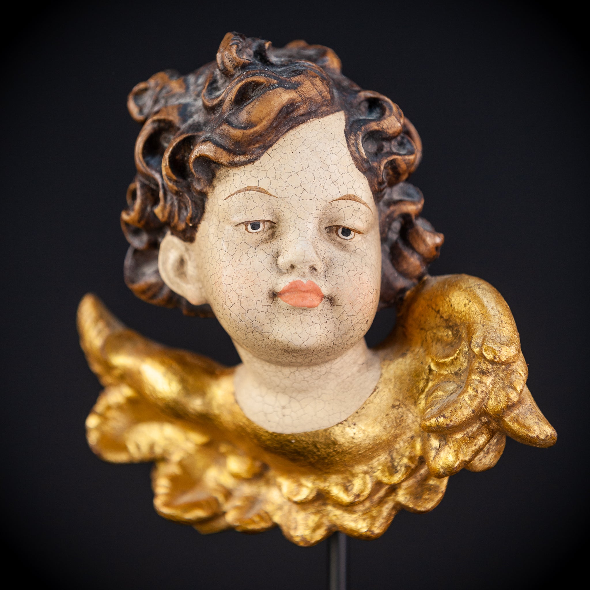 Angel Wood Carving Sculpture | Vintage 6" / 15 cm