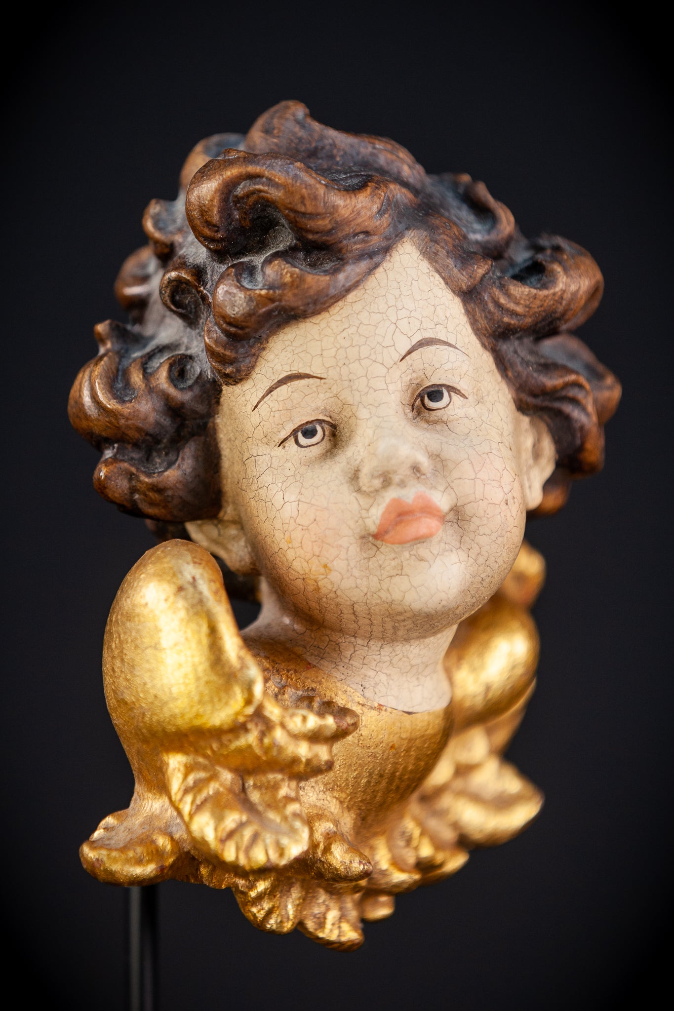 Angel Wood Carving Sculpture | Vintage 5.5" / 14 cm
