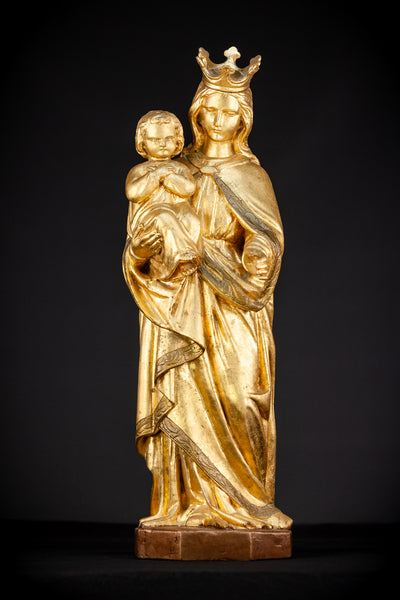 Virgin Mary w Child Jesus Sculpture | 27.2”/ 69 cm