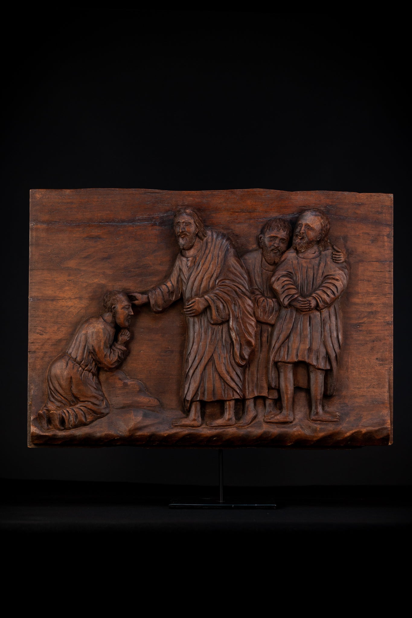 Jesus Blessing The Blind Beggar  | 1700s Christ Healing 27.6"