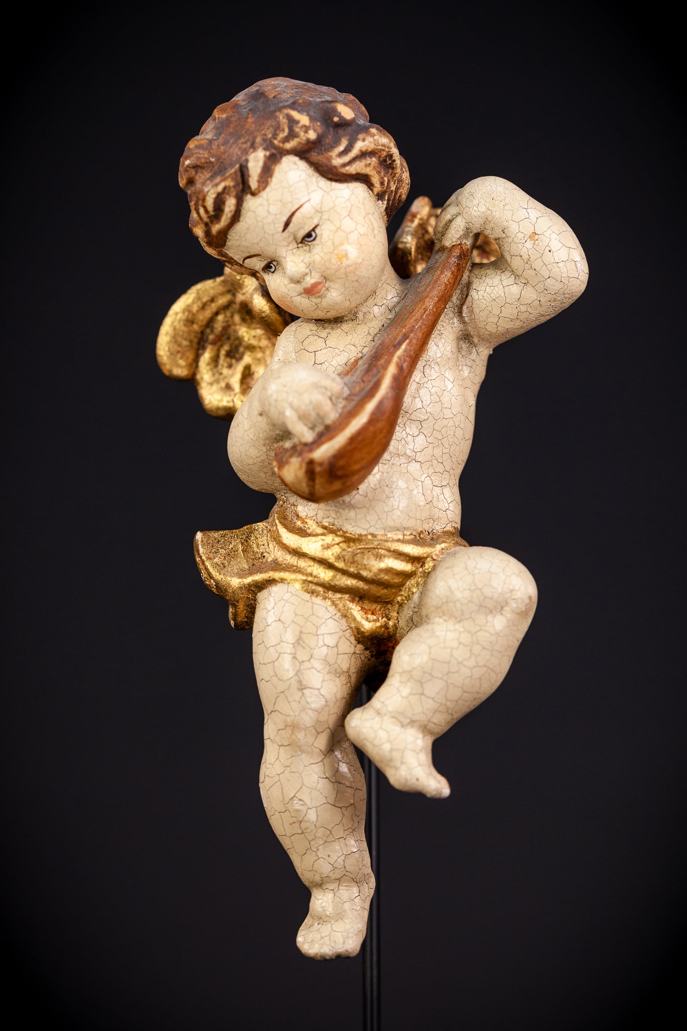 Wood Carving Angel Statue | Vintage 8.1" / 20.5 cm