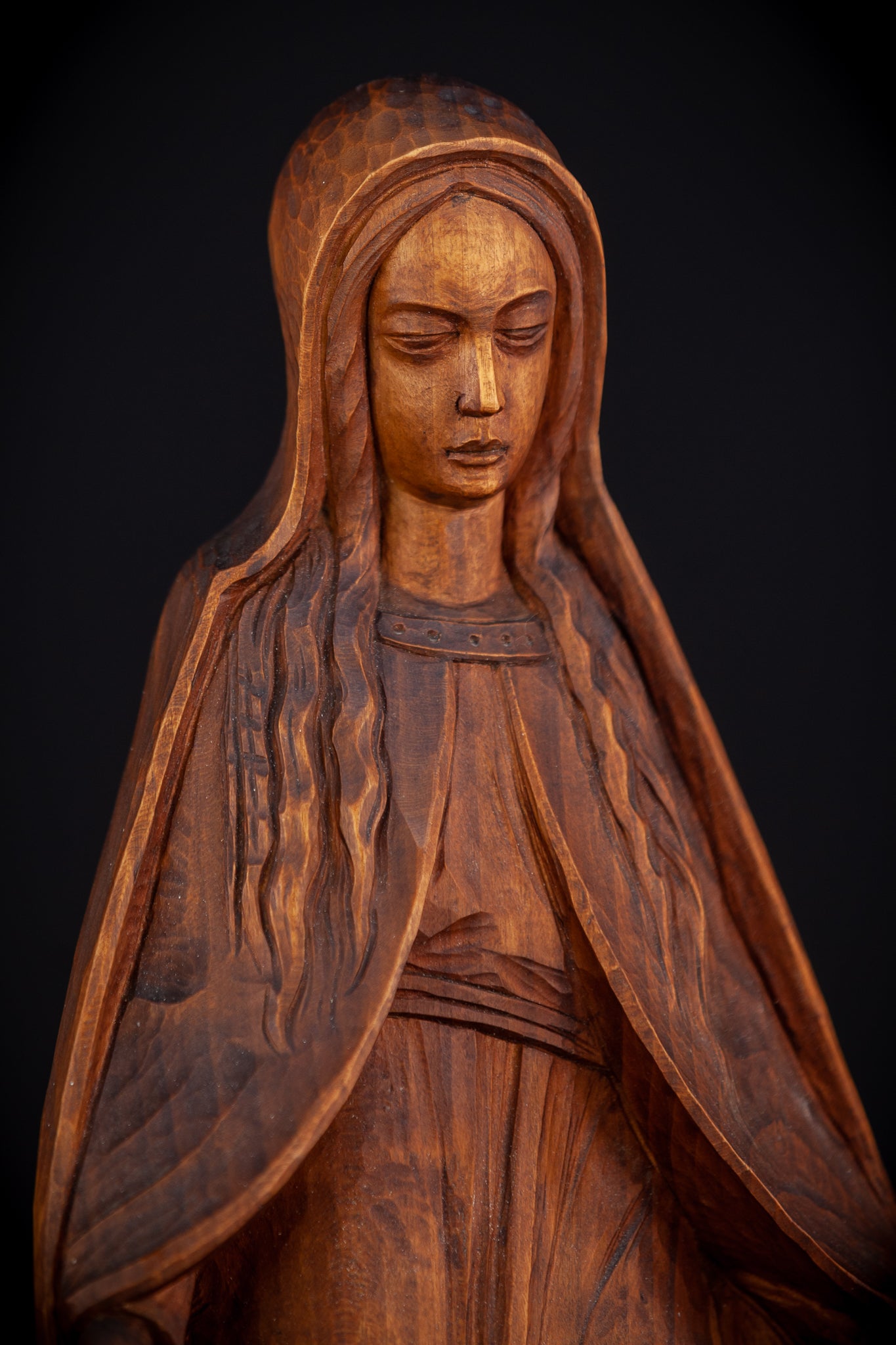 Immaculate Conception of Virgin Mary Wood Sculpture | 20.3”
