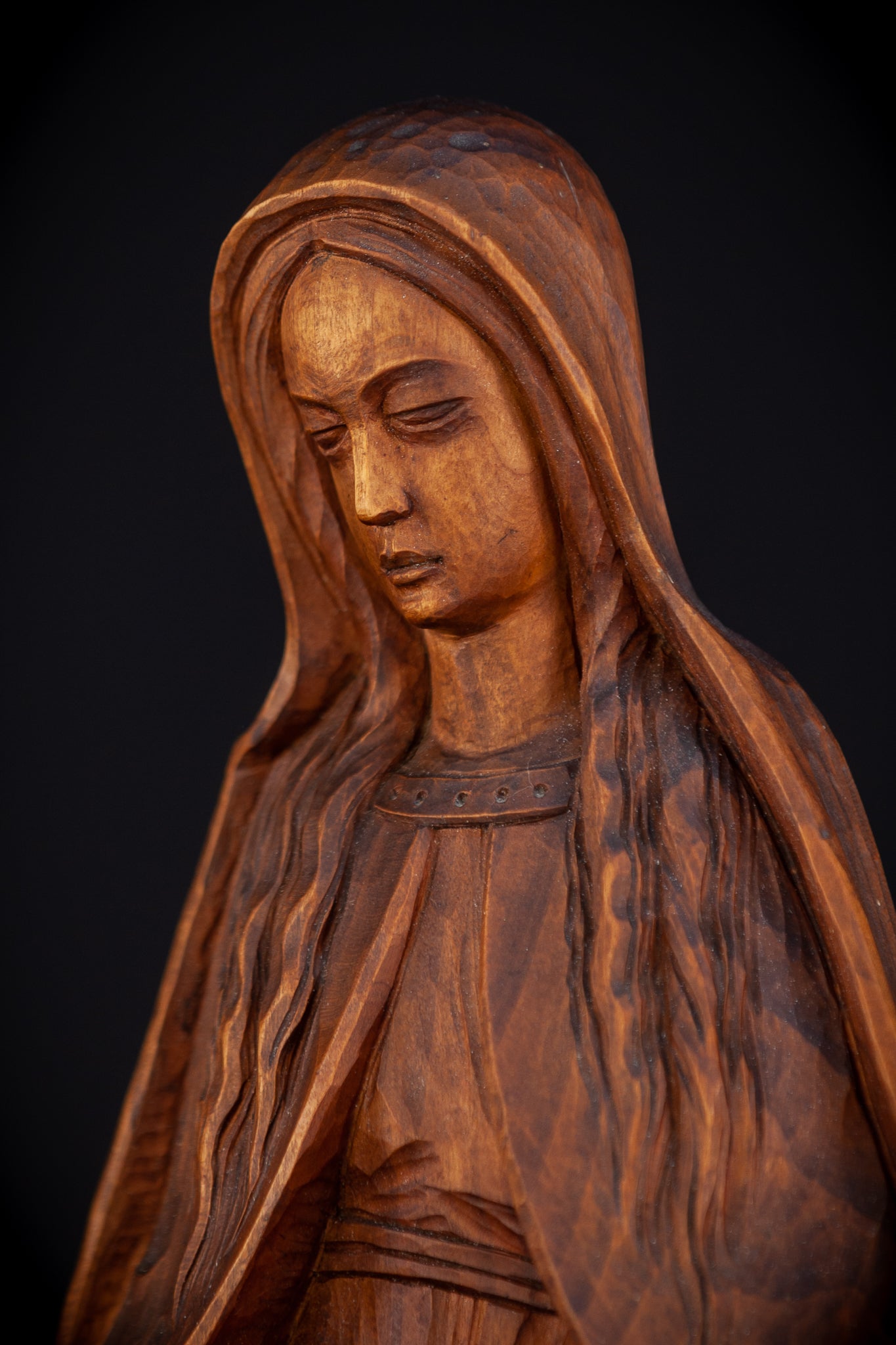 Immaculate Conception of Virgin Mary Wood Sculpture | 20.3”
