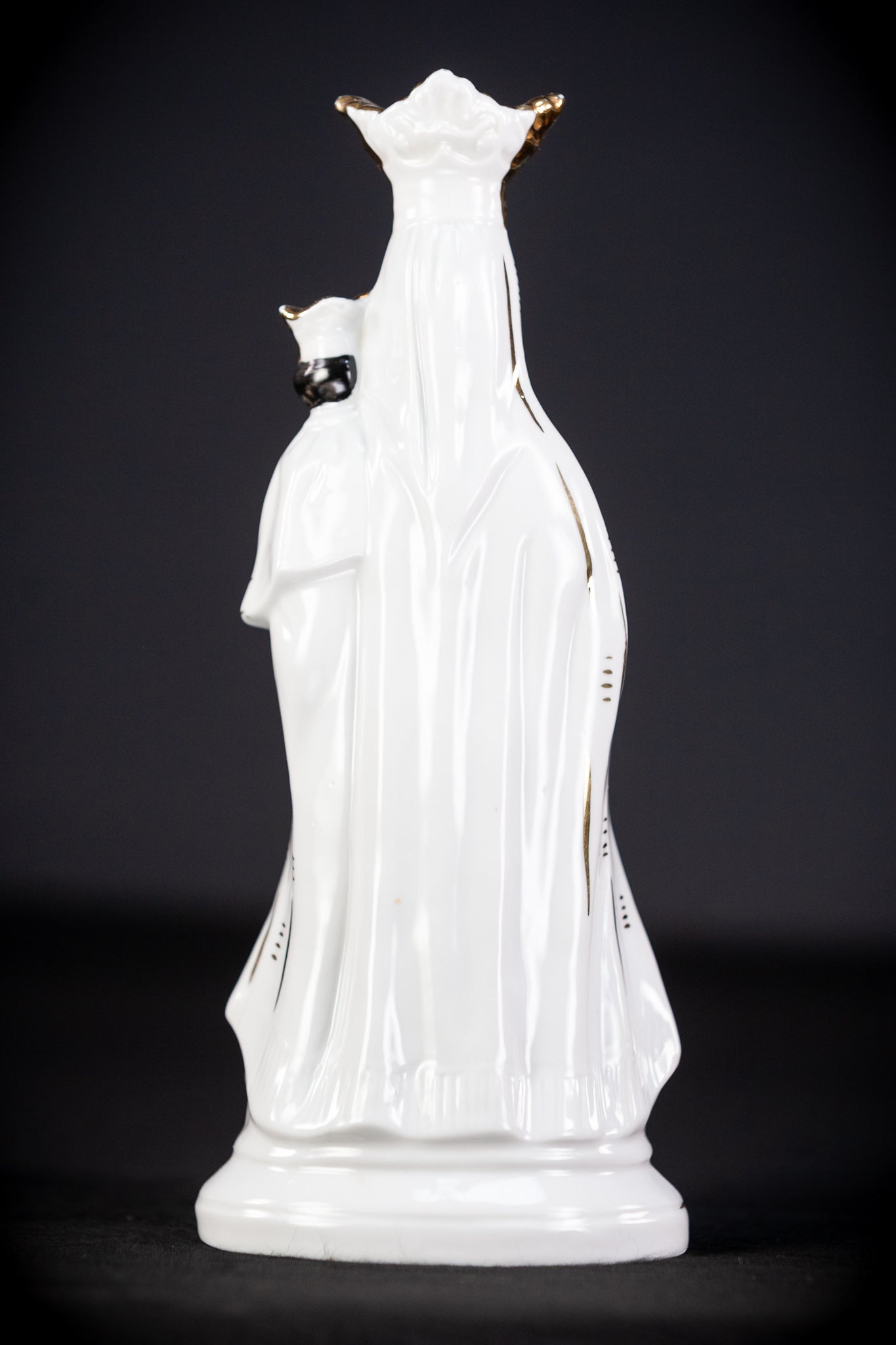 Black Madonna Porcelain Statue |  Antique 9.4" / 24 cm