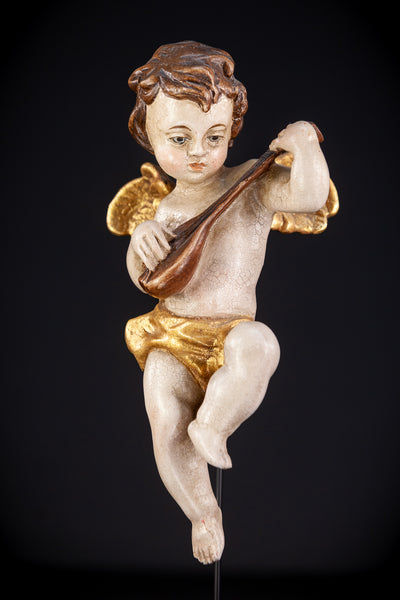 Wood Carving Angel Statue | Vintage 11.8" / 30 cm