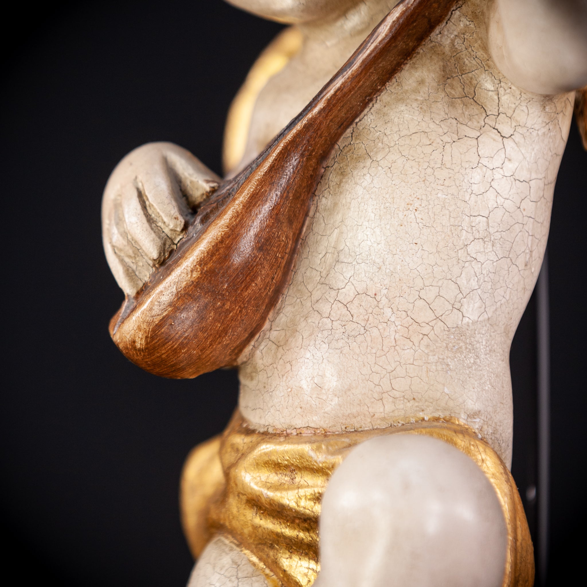 Wood Carving Angel Statue | Vintage 11.8" / 30 cm