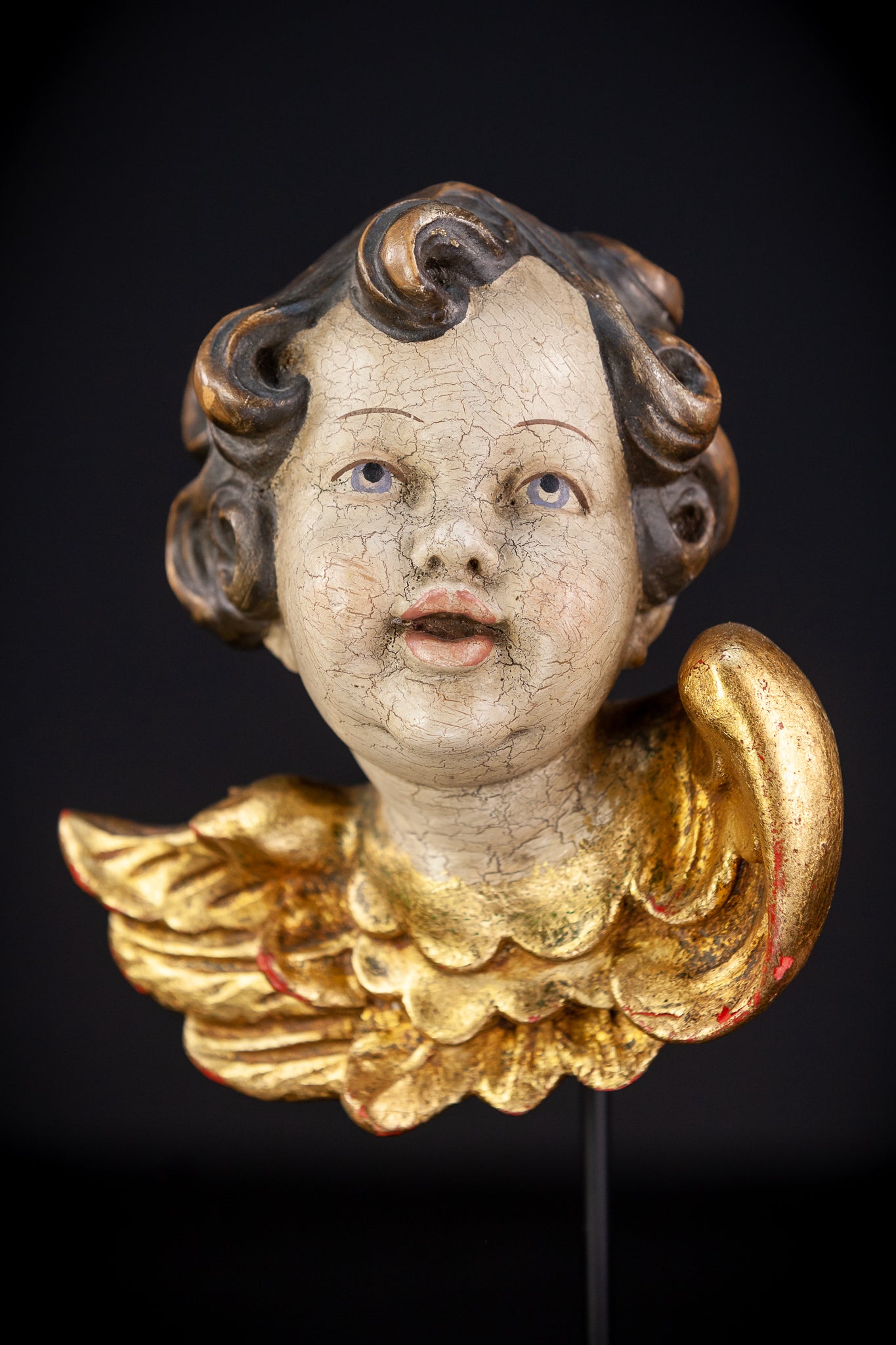 Angel Wood Carving Sculpture | Vintage 6.9" / 17.5 cm